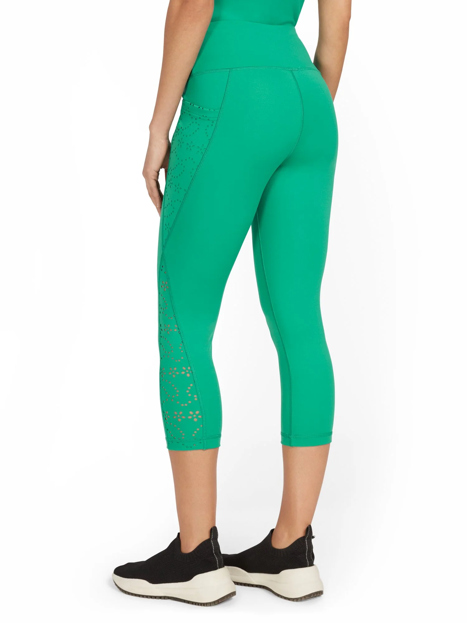 High-Waisted Eyelet Pocket Capri Legging - Image 3
