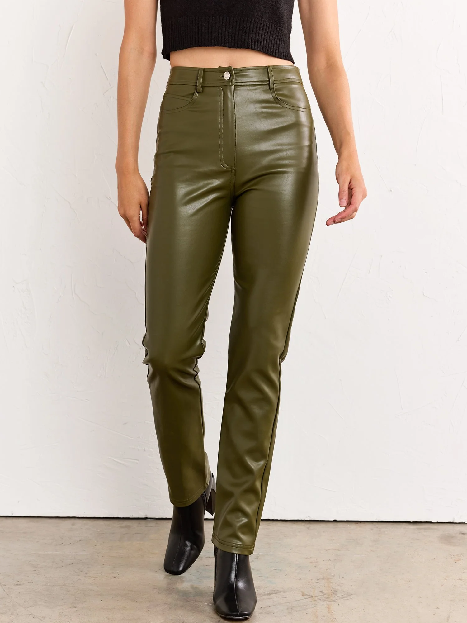 High-Waisted Faux Leather Pant - Edit By Nine - Image 12
