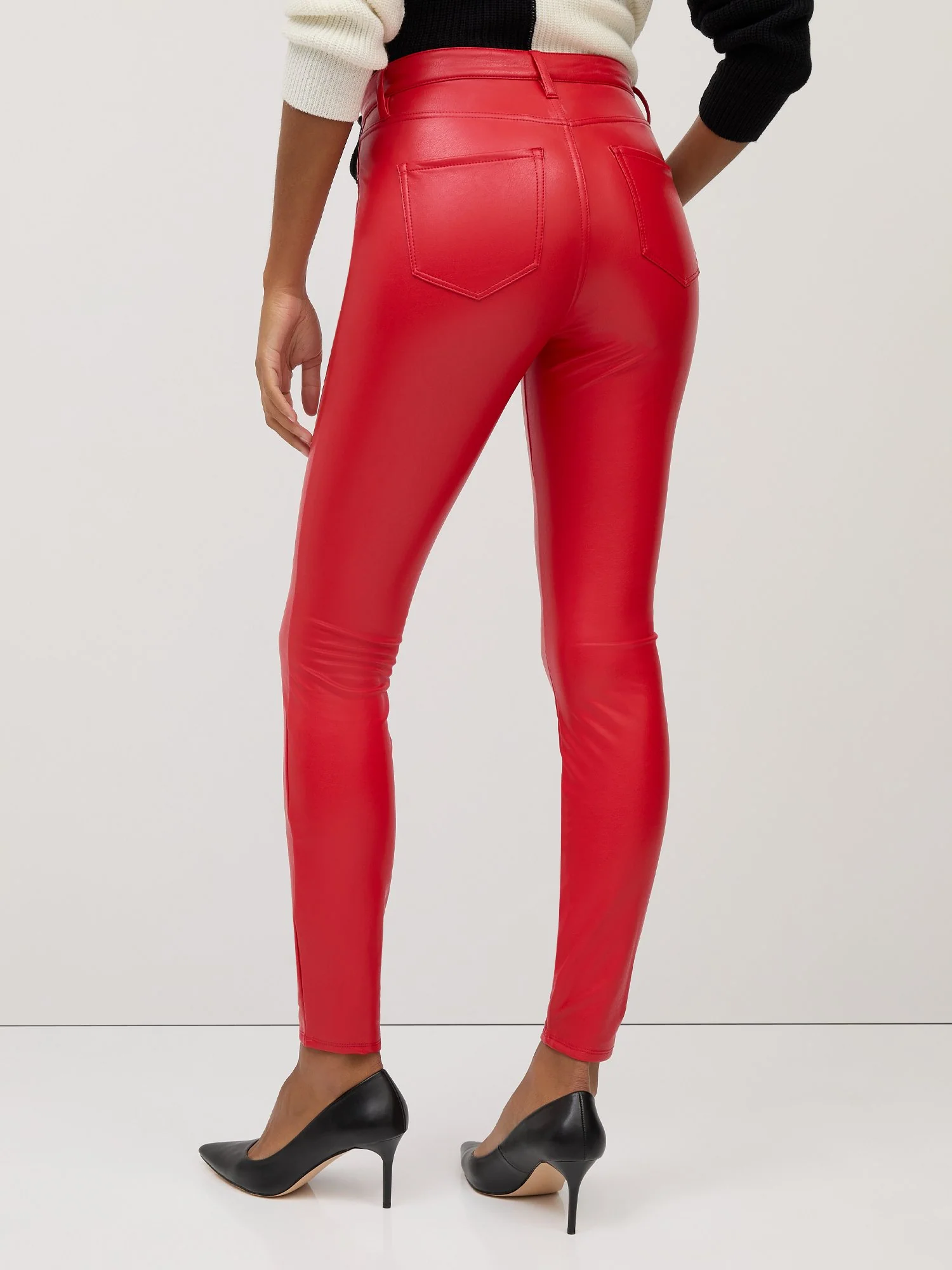 High-Waisted Faux-Leather Slim-Leg Pant - Image 3