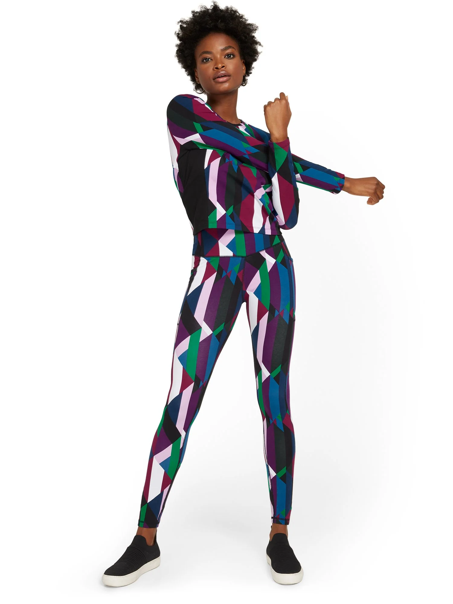 High-Waisted Geometric-Print Pocket Legging - Image 5