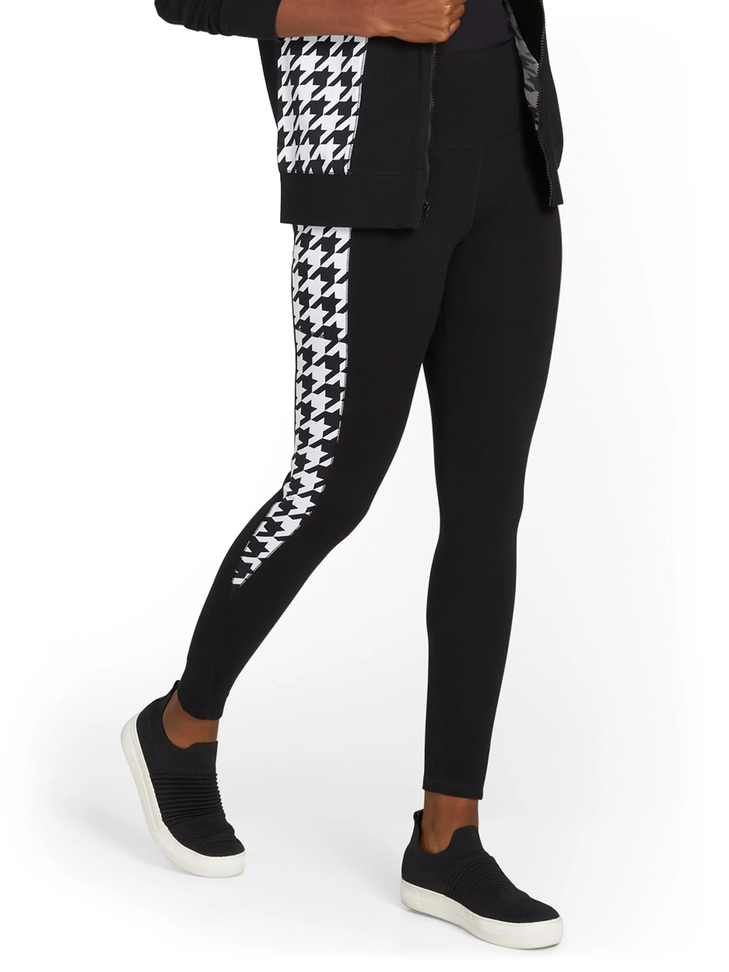 High-Waisted Houndstooth Panel Pocket Legging - Image 2