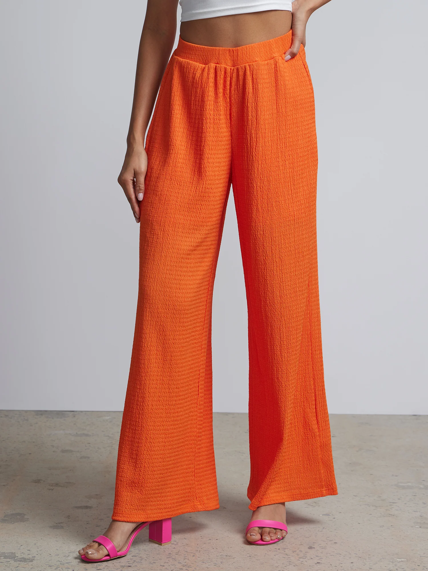 High-Waisted Knit Palazzo Pant