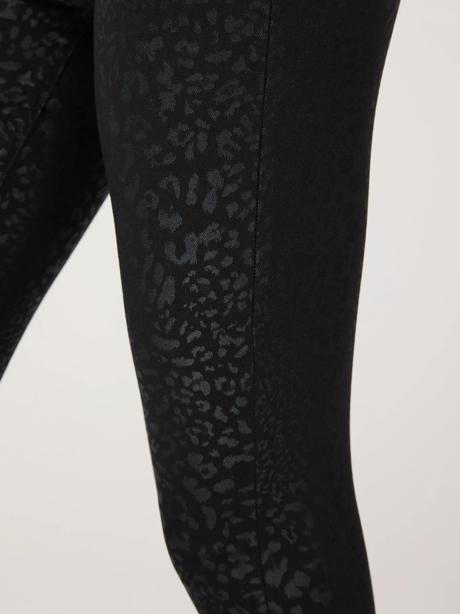 High-Waisted Leopard-Coated Super-Skinny Jeans - Black - Image 4