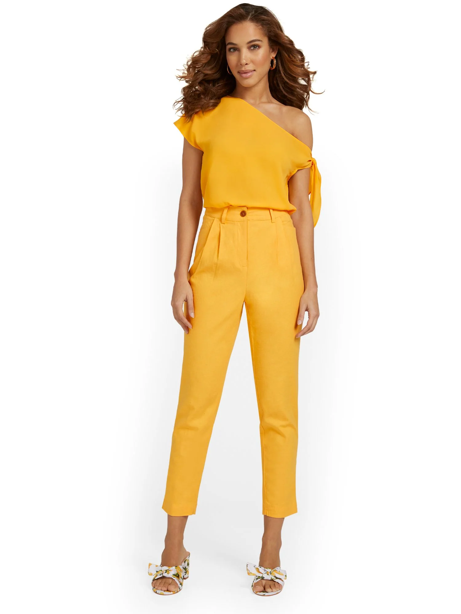 High-Waisted Linen-Blend Ankle Pant - Image 12