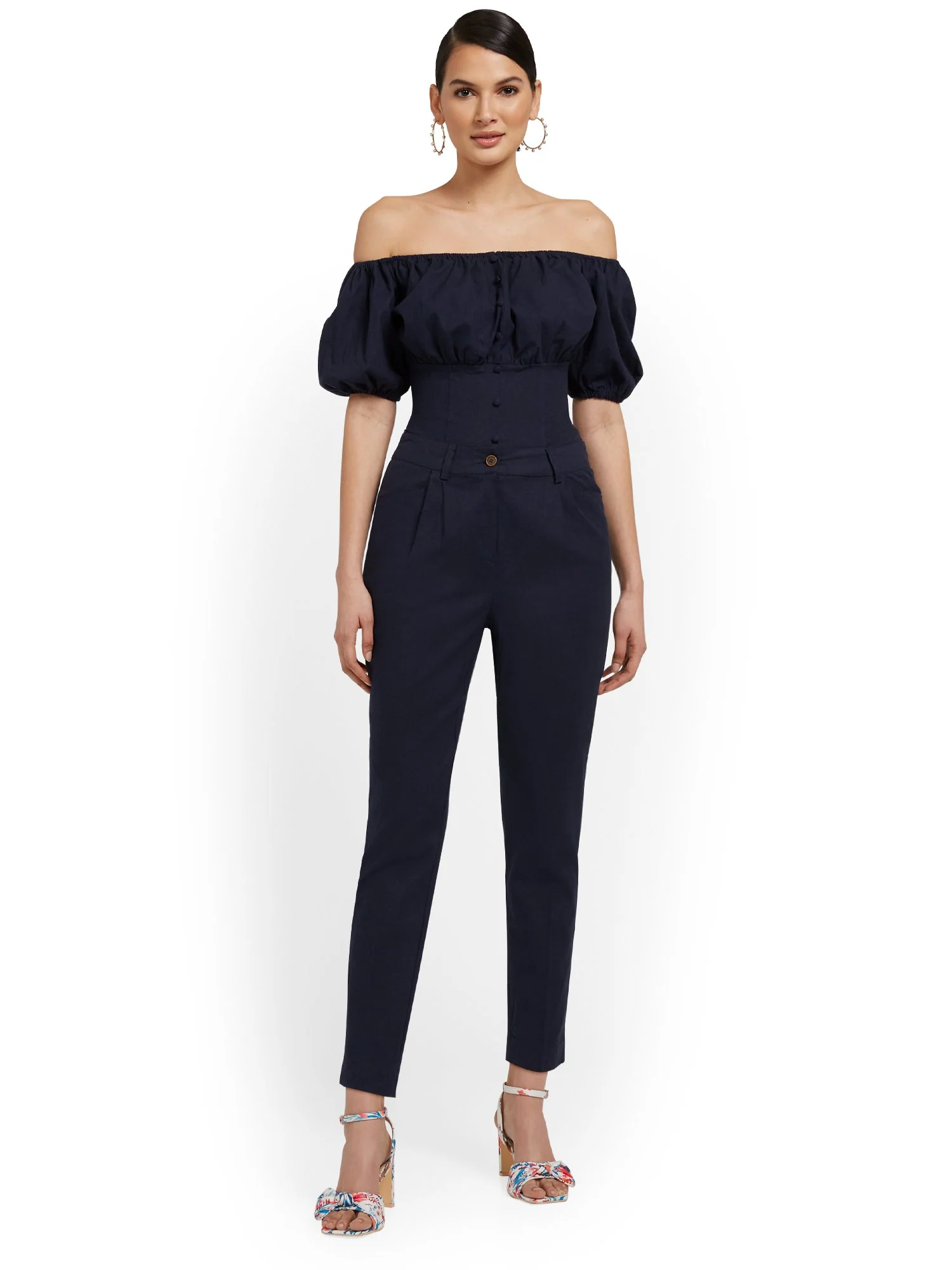 High-Waisted Linen-Blend Ankle Pant - Image 8