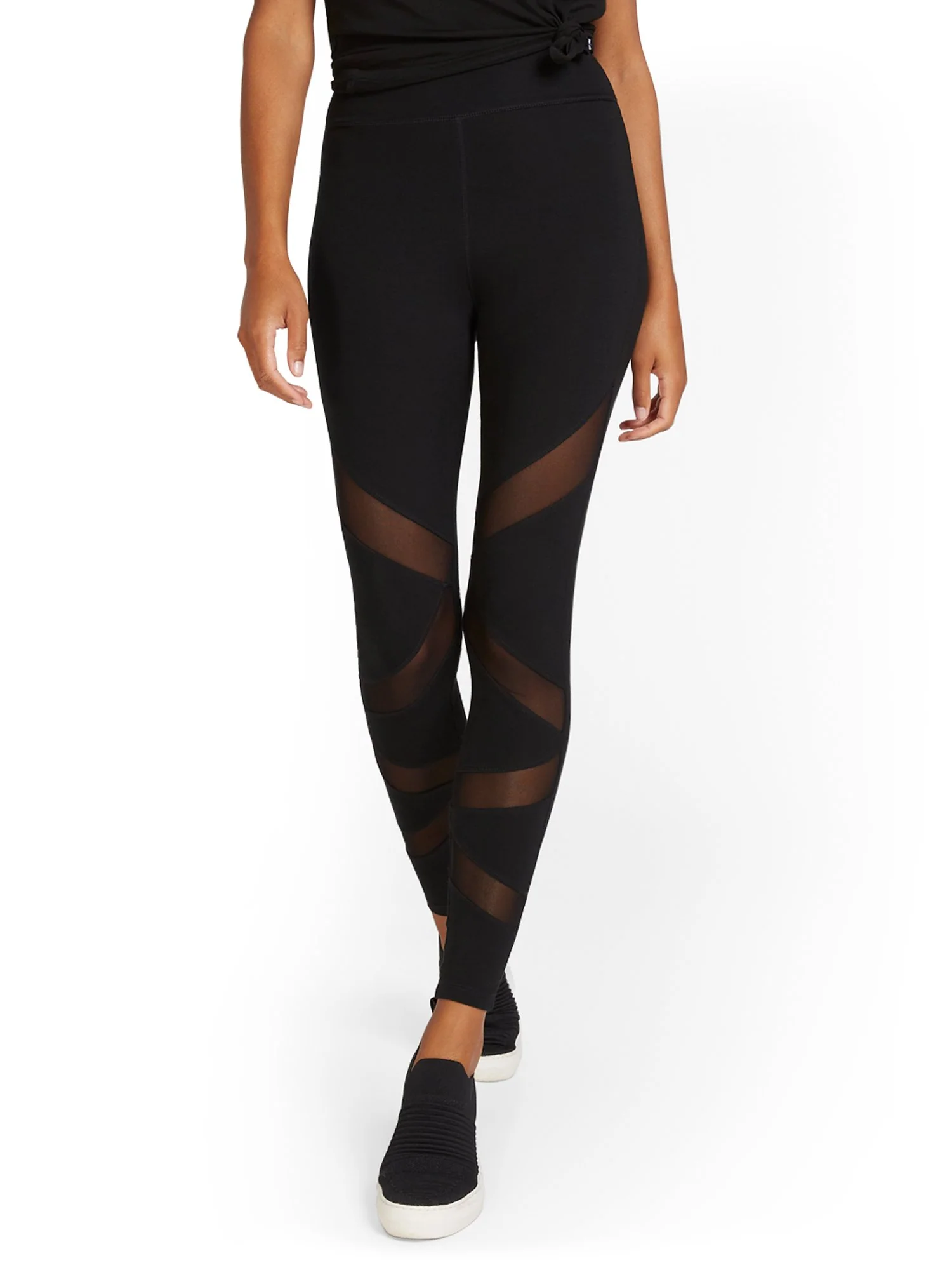 High-Waisted Mesh Insets Pocket Legging - Image 2