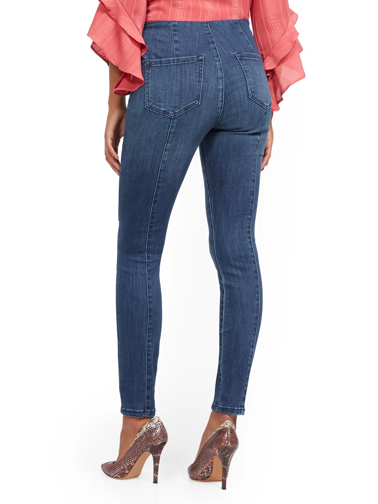 High-Waisted No-Gap Pull-On Legging - Brilliant Blue - Image 3