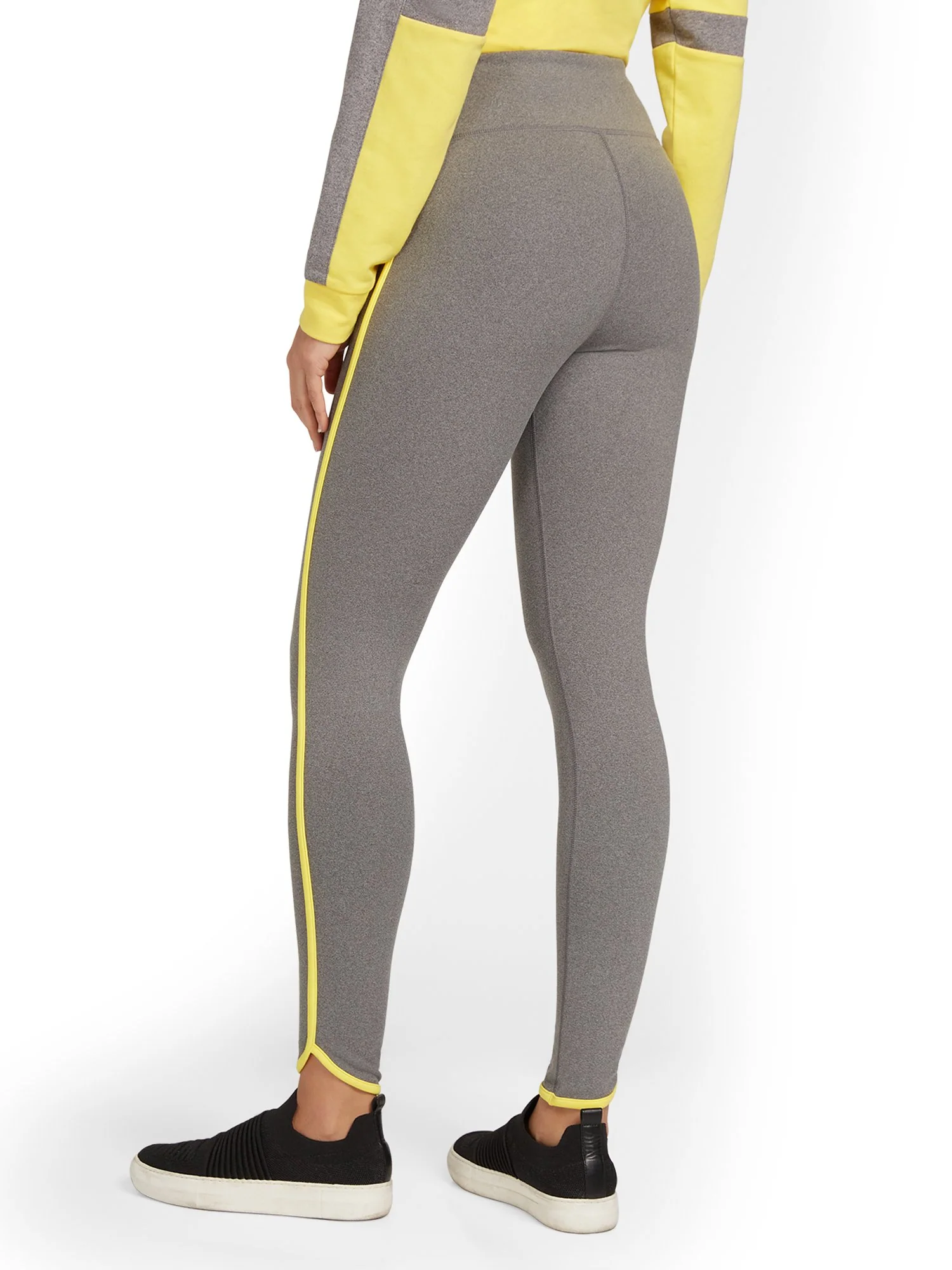 High-Waisted Piped Dolphin-Hem Pocket Legging - City Contour - Image 3