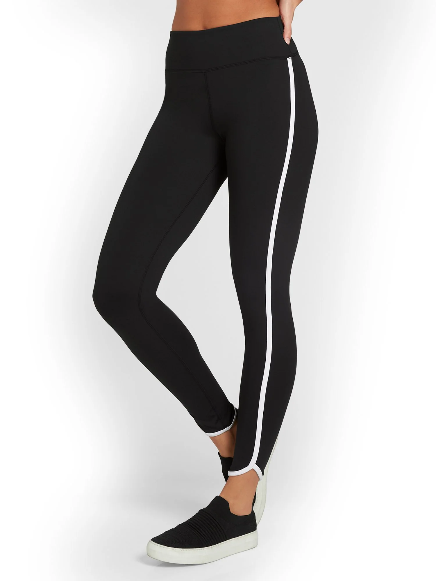 High-Waisted Piped Dolphin-Hem Pocket Legging - City Contour