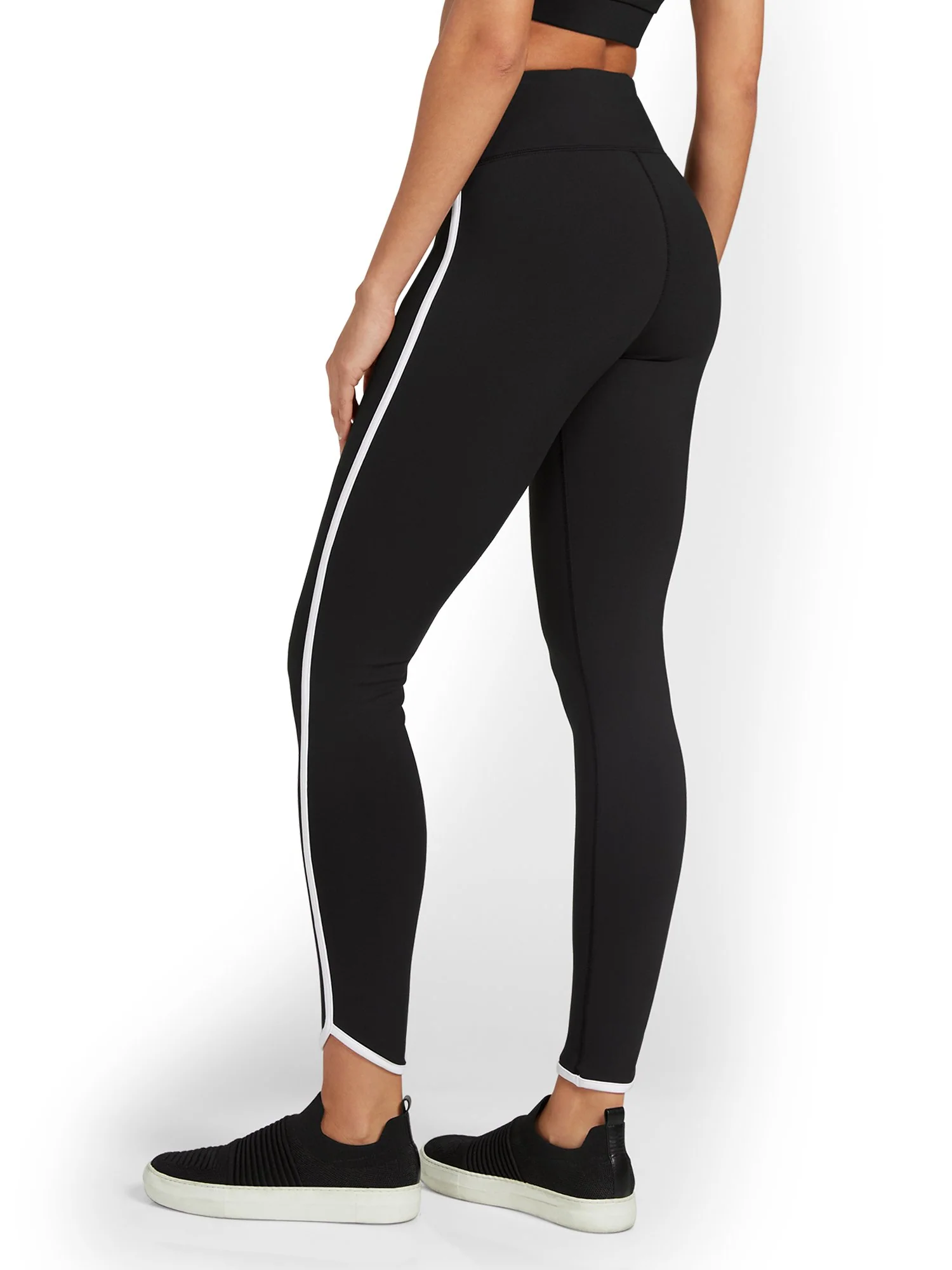 High-Waisted Piped Dolphin-Hem Pocket Legging - City Contour - Image 3