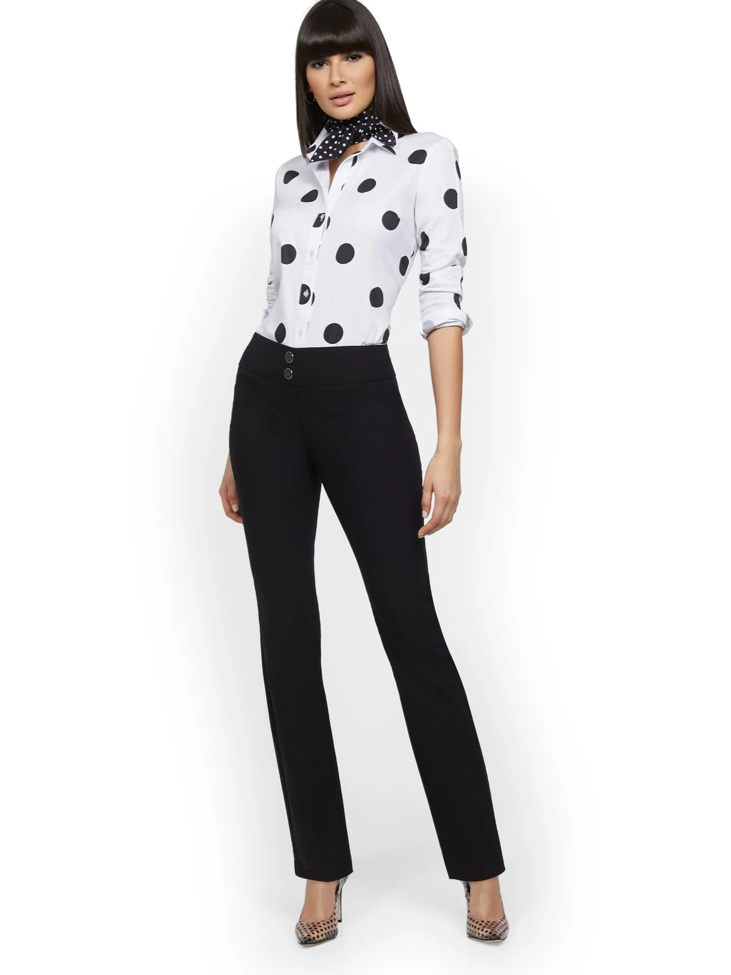 High-Waisted Pull-On Slimming Straight-Leg Pant - 7th Avenue - Image 4