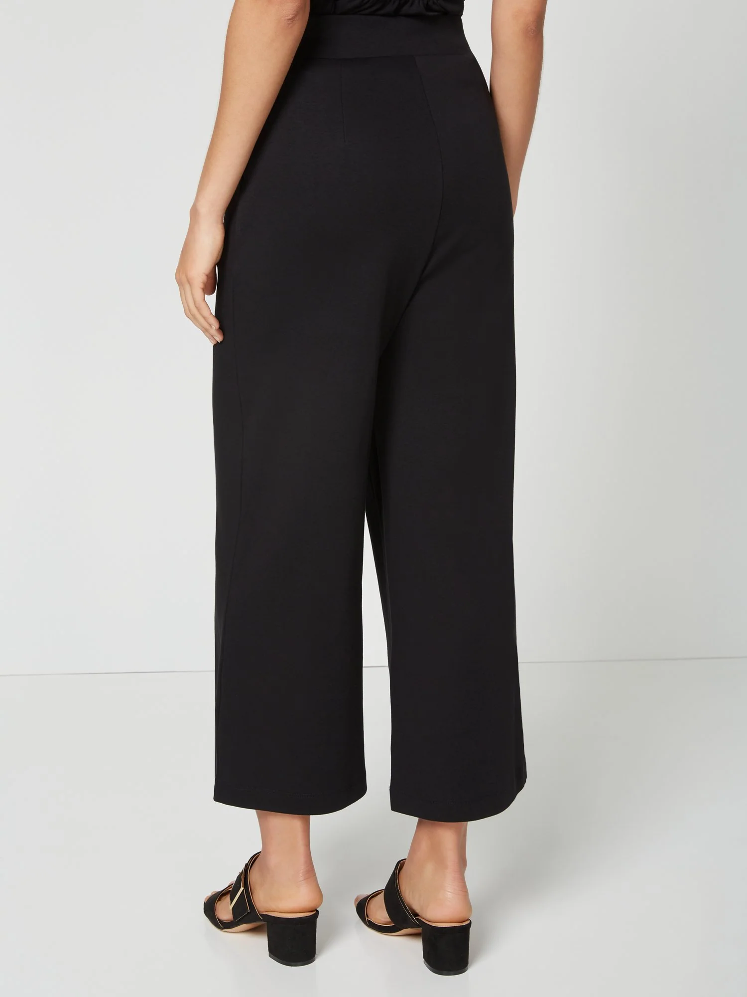 High-Waisted Pull-On Wide-Leg Capri Pant - City Knits - Image 3