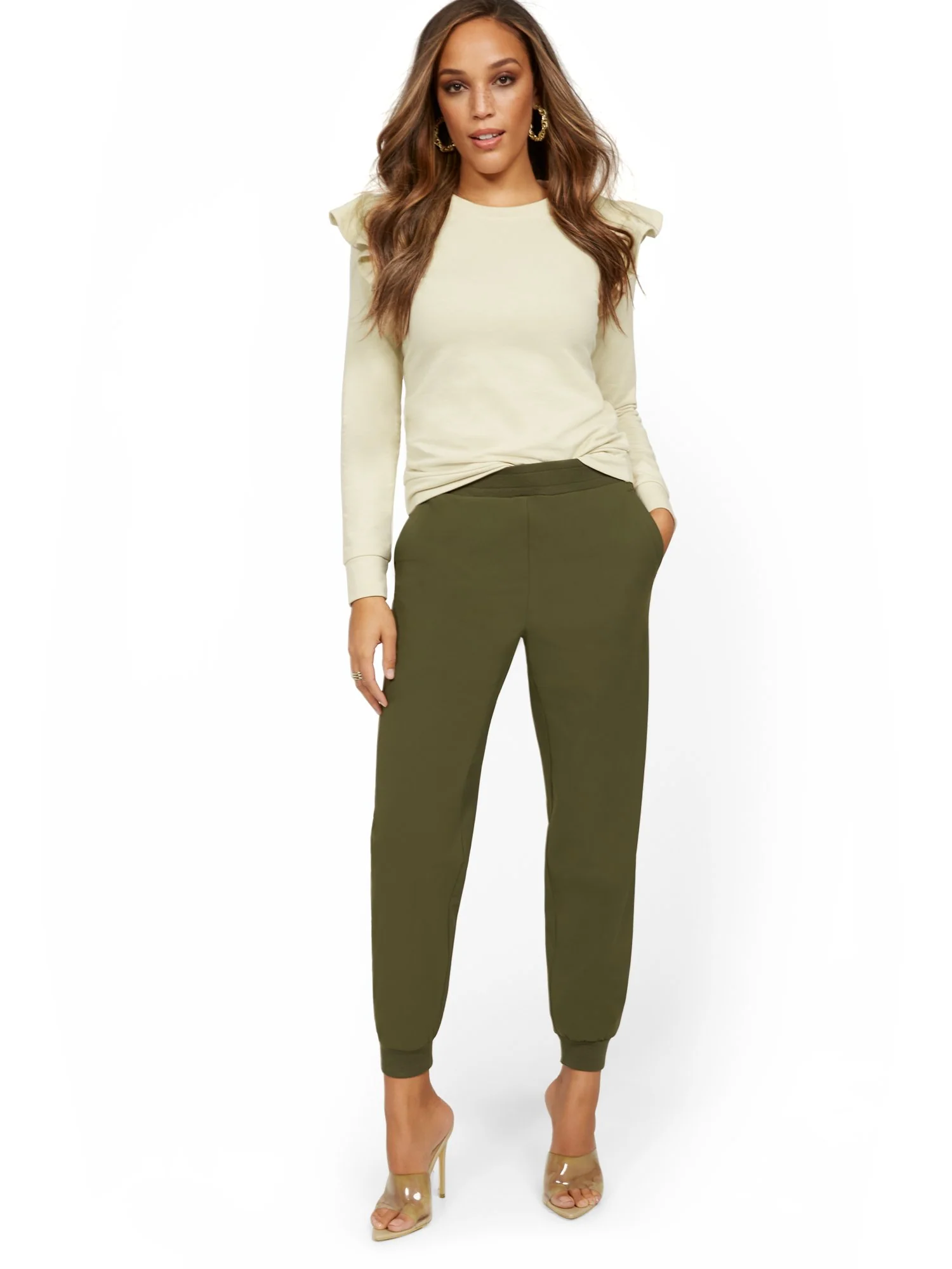 High-Waisted Rib-Trim Jogger Pant - Everywhere Jogger Collection - Image 8
