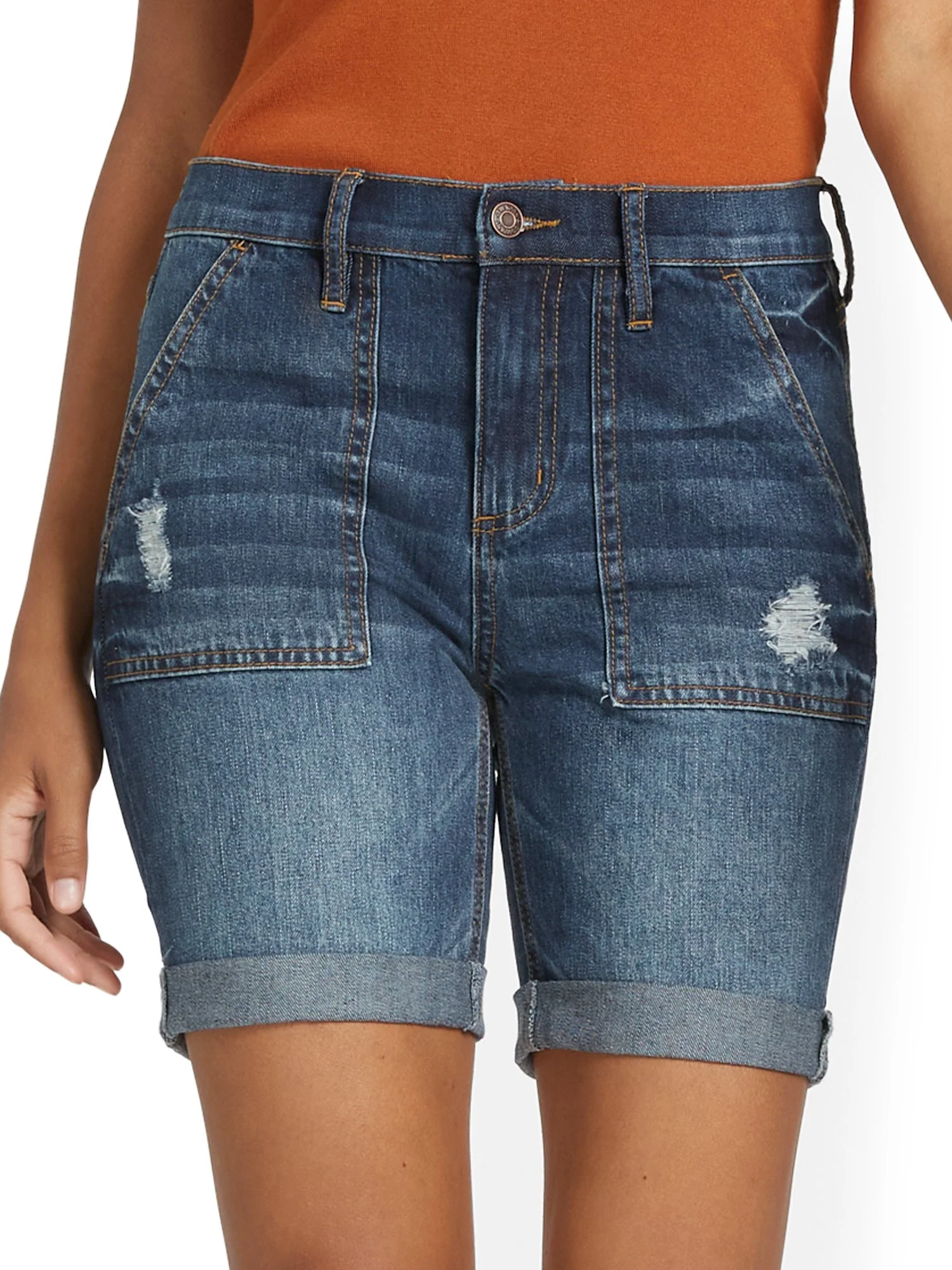 High-Waisted Rolled-Hem 7-Inch Short - Image 4