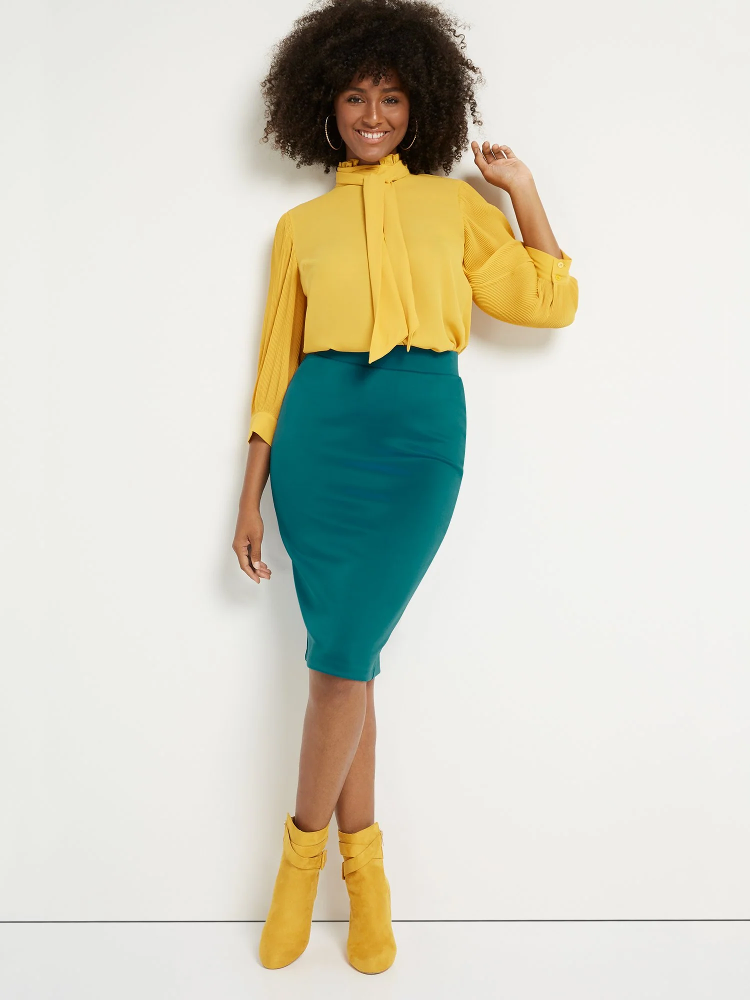 High-Waisted Scuba Perfect Pencil Skirt - Image 16