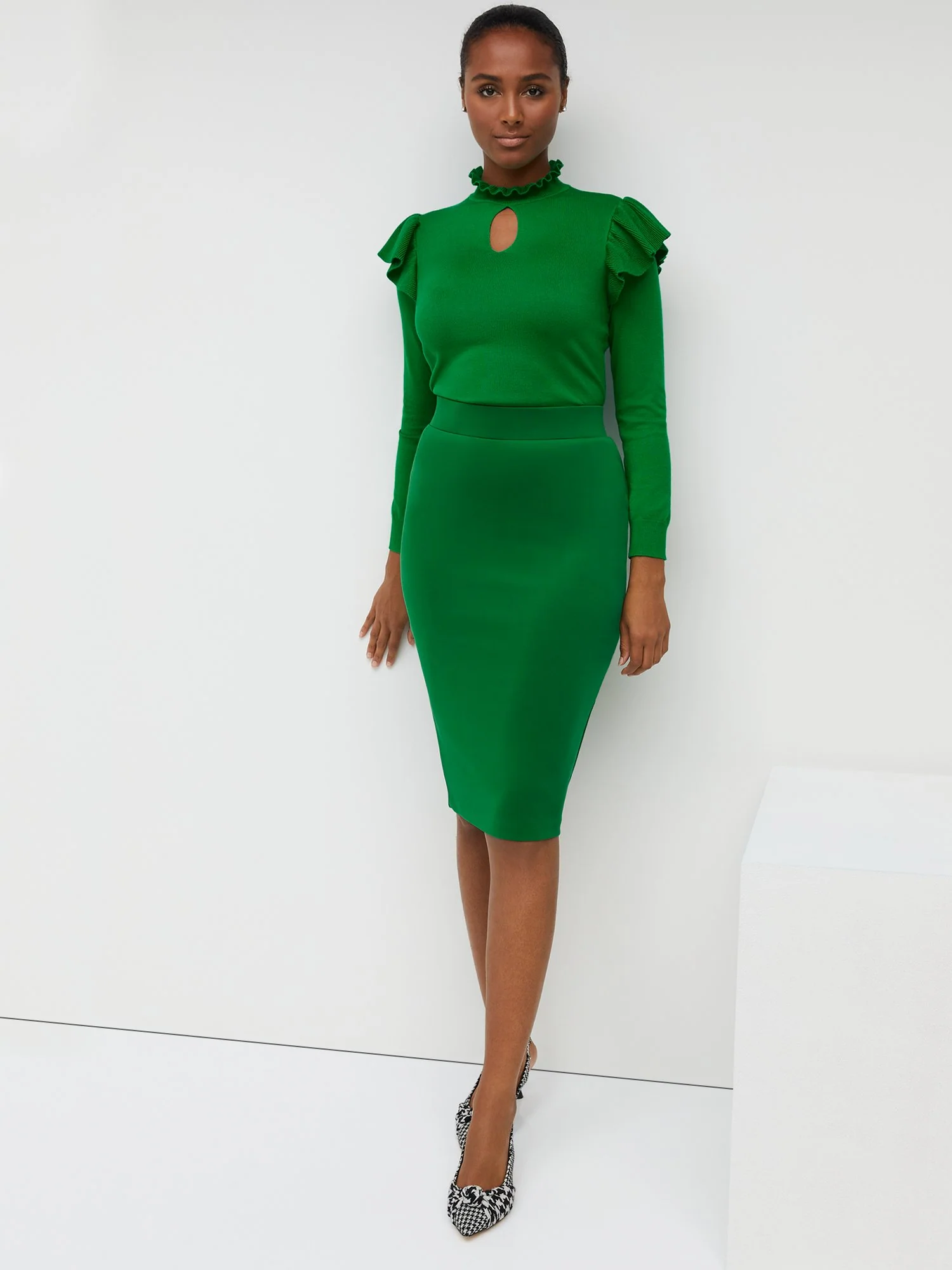 High-Waisted Scuba Perfect Pencil Skirt - Image 8
