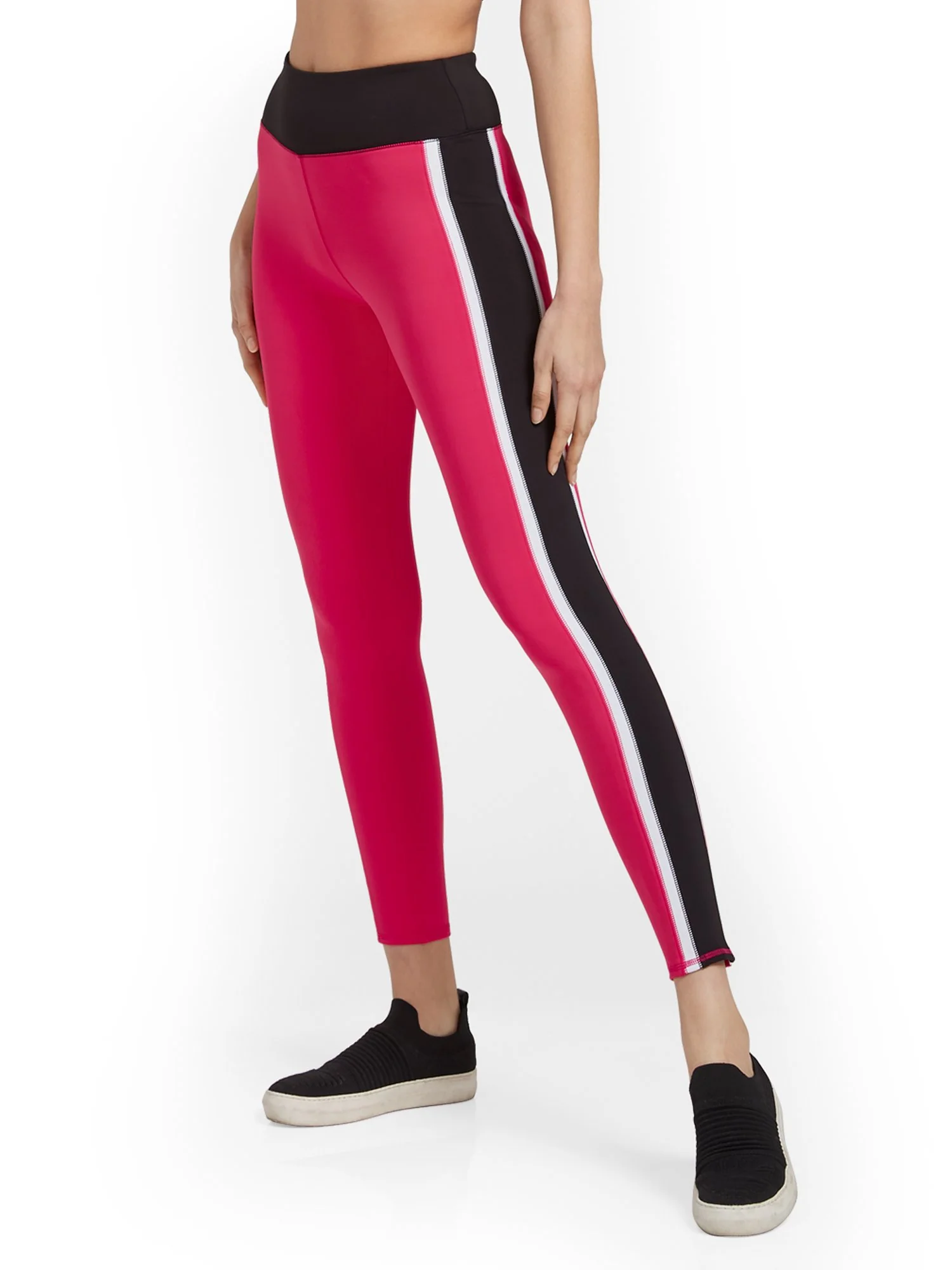 High-Waisted Side-Stripe Colorblock Pocket Legging - City Contour