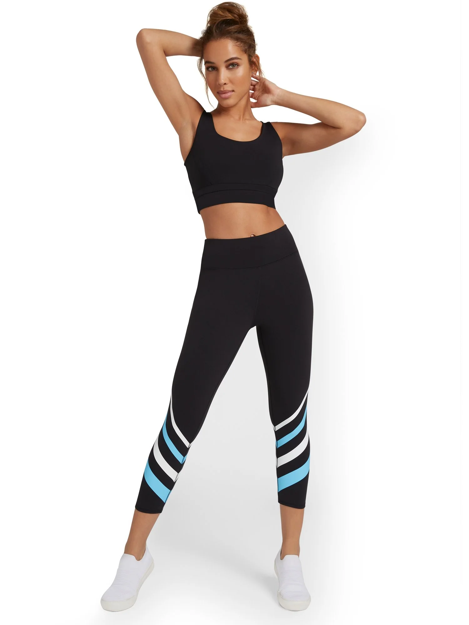 High-Waisted Stripe-Hem Capri Pocket Legging - City Contour - Image 5