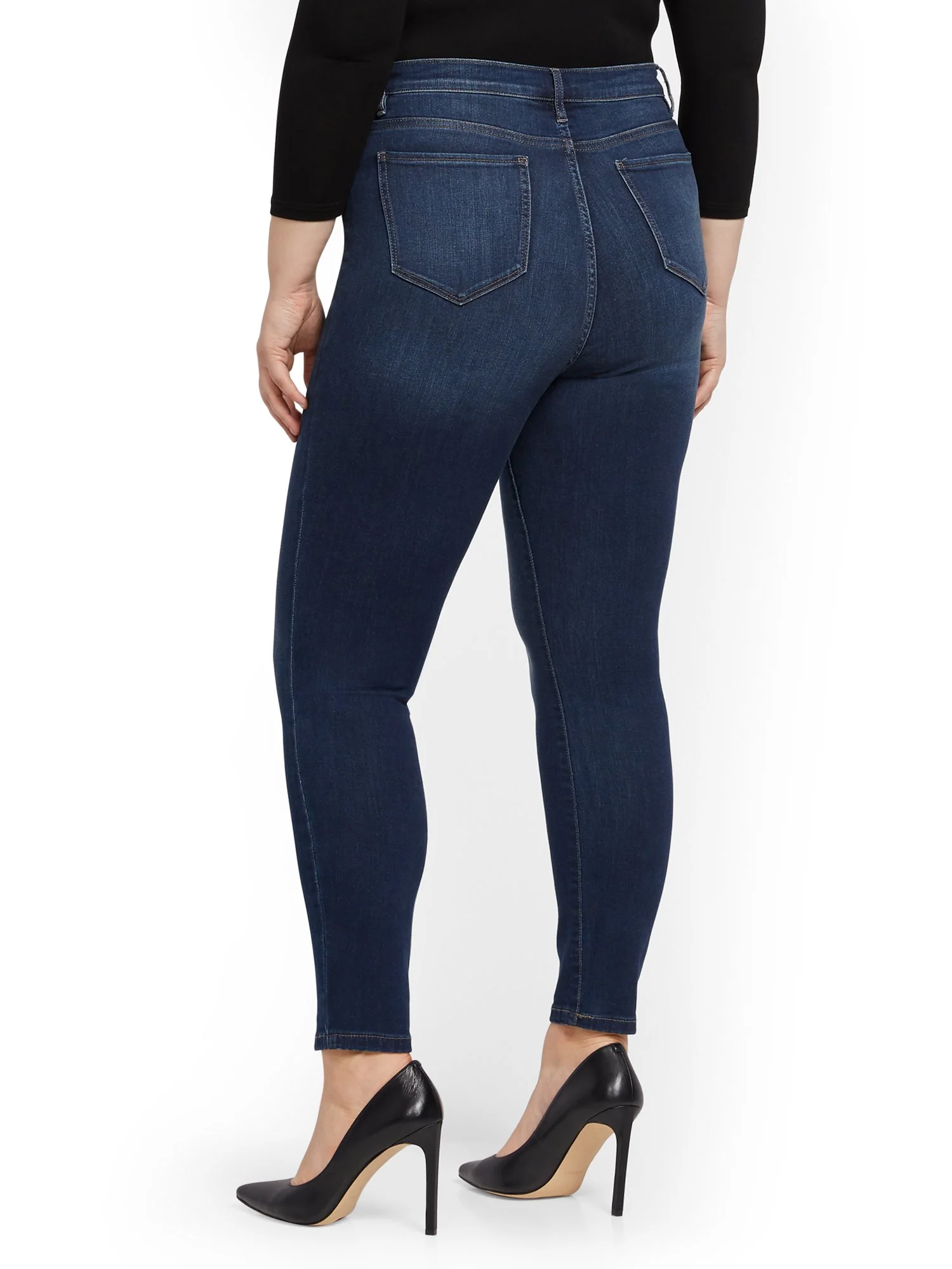 High-Waisted Super-Skinny Jeans - Blueberry - Image 15