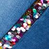 High-Waisted Super-Skinny Rhinestone Stripe Ankle Jeans - Image 6