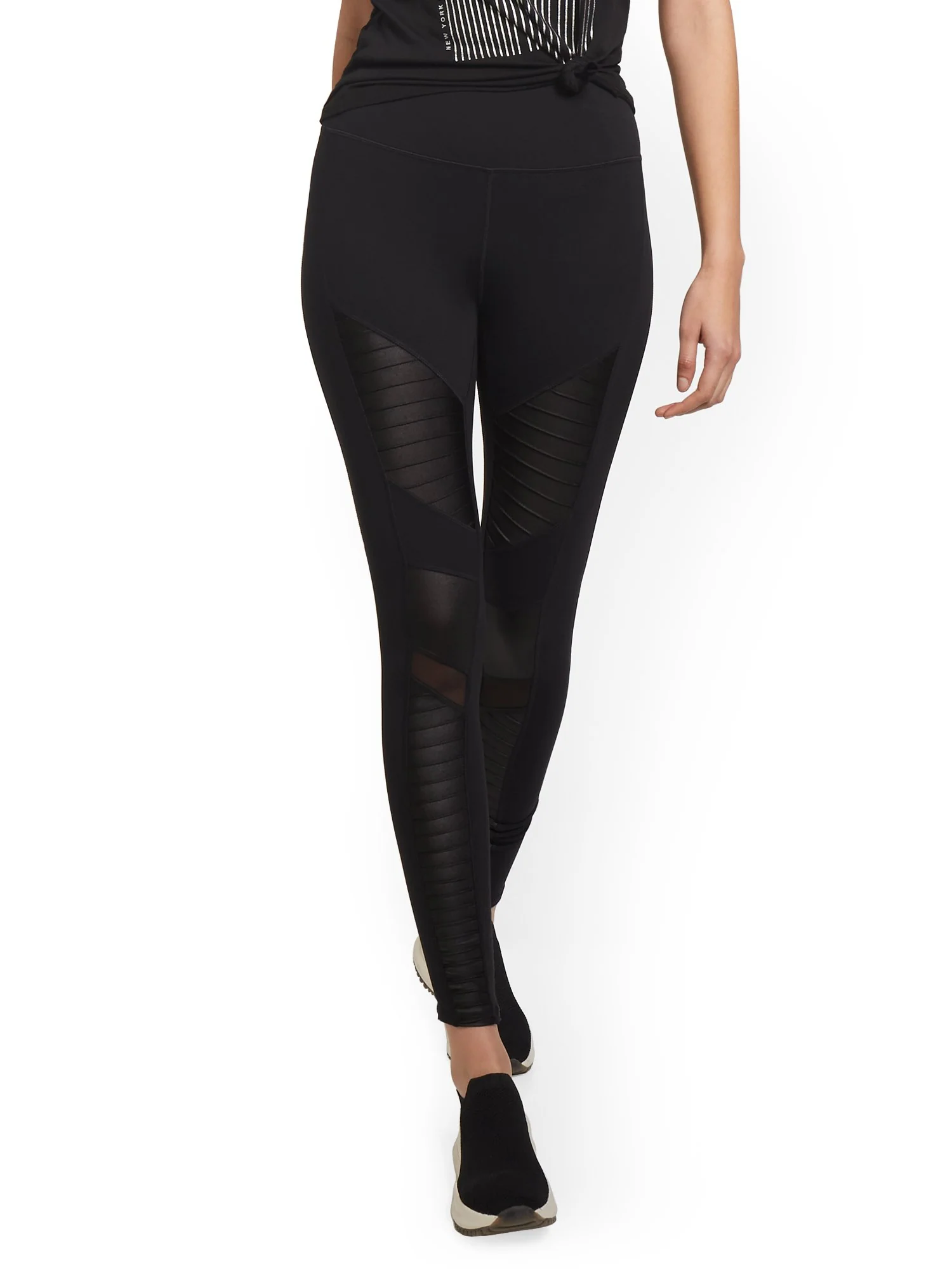 High-Waisted Textured Moto Legging