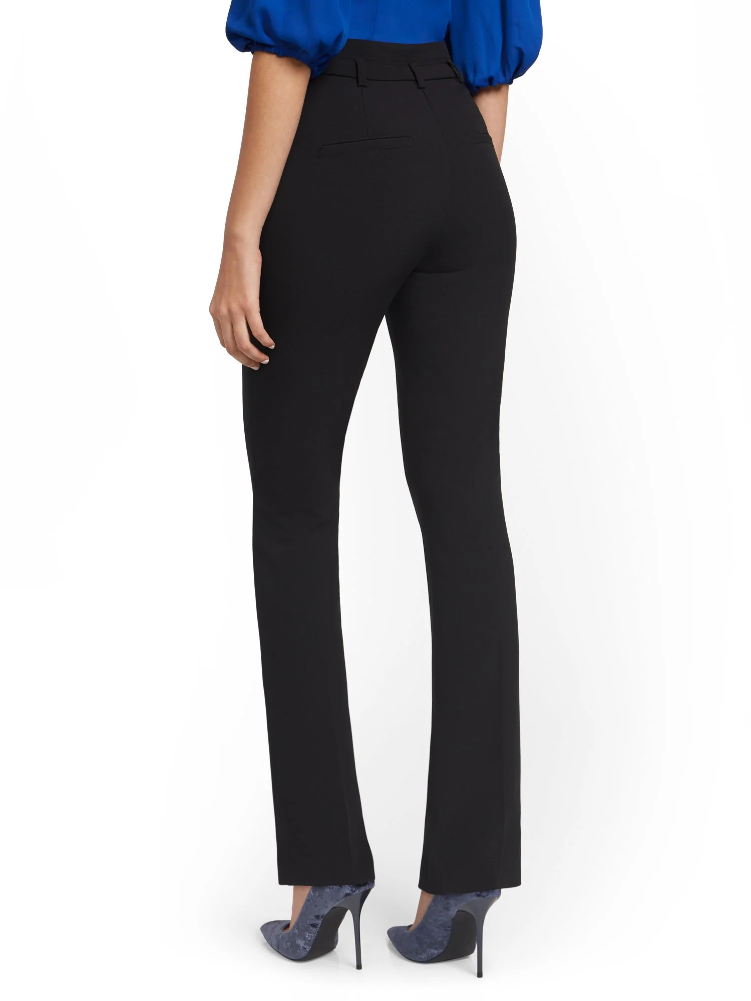 High-Waisted Two-Button Straight-Leg Pant - Essential Stretch - 7th Avenue - Image 3
