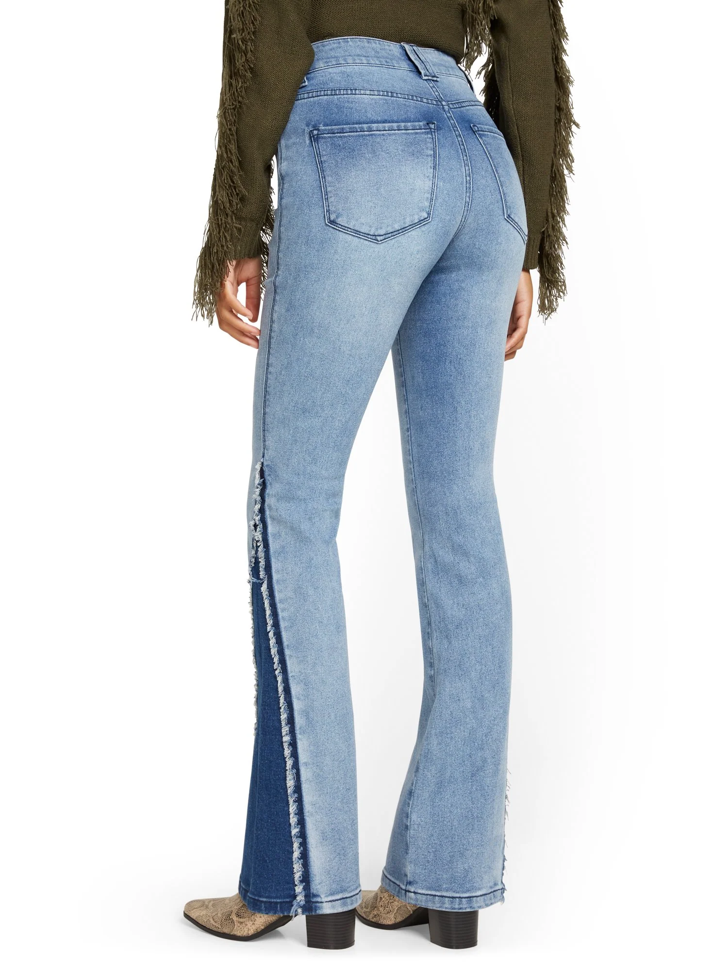 High-Waisted Wide-Leg Accent-Side Jeans - Image 3