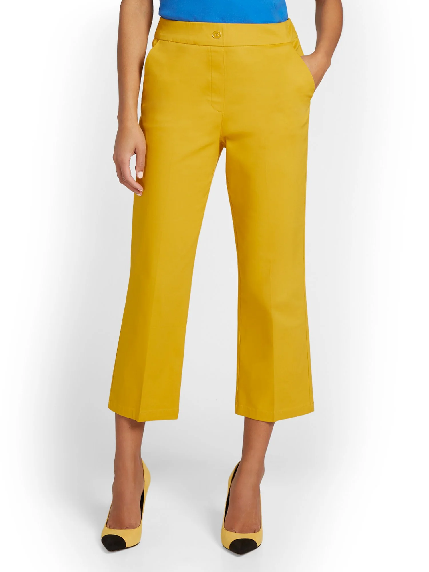 High-Waisted Wide-Leg Capri Pant - NY&Chic Collection - Image 2