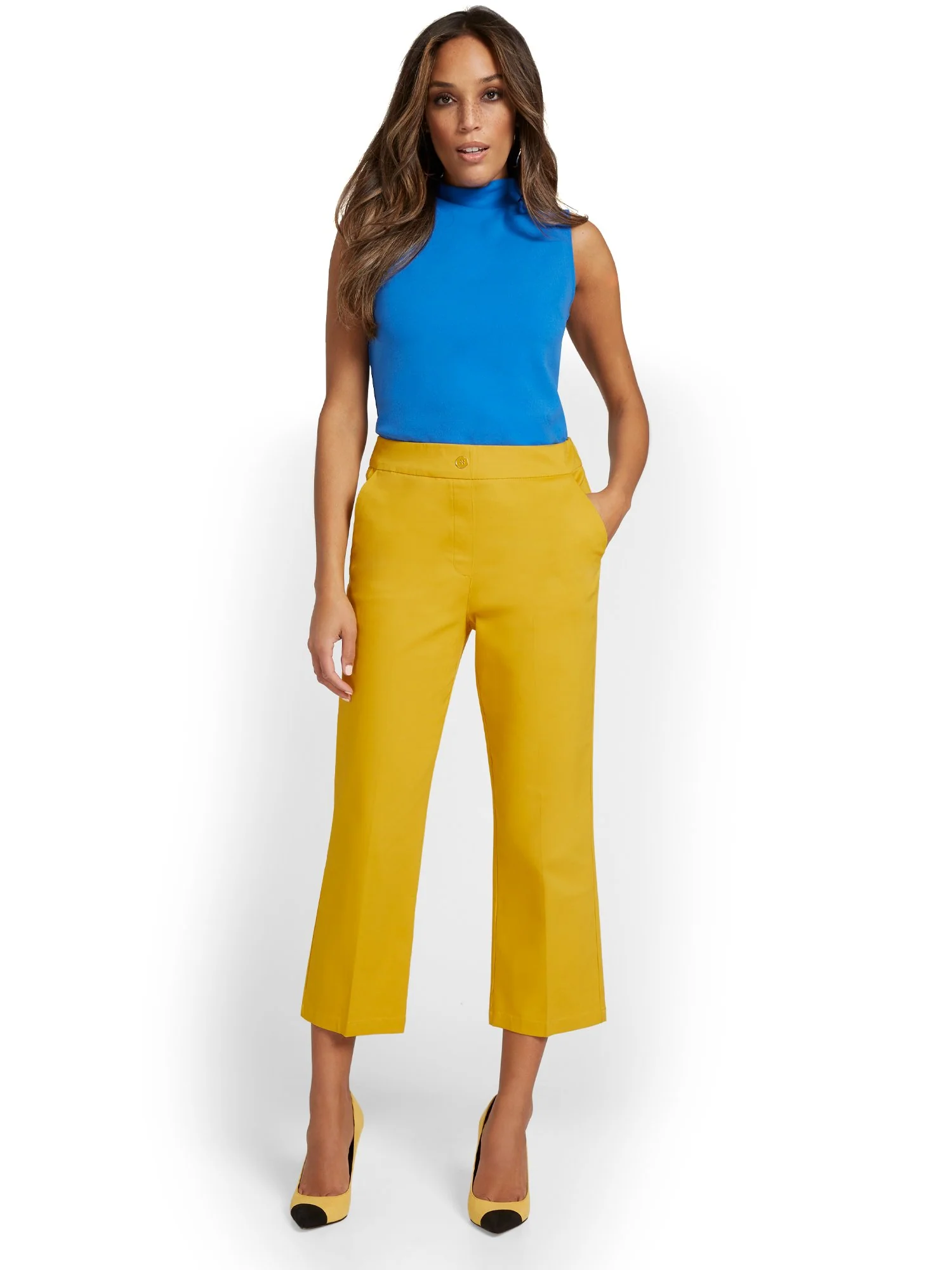 High-Waisted Wide-Leg Capri Pant - NY&Chic Collection - Image 3