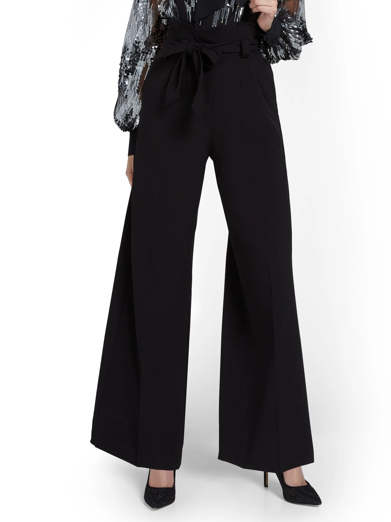 High-Waisted Wide-Leg Suspender Pant - Image 2