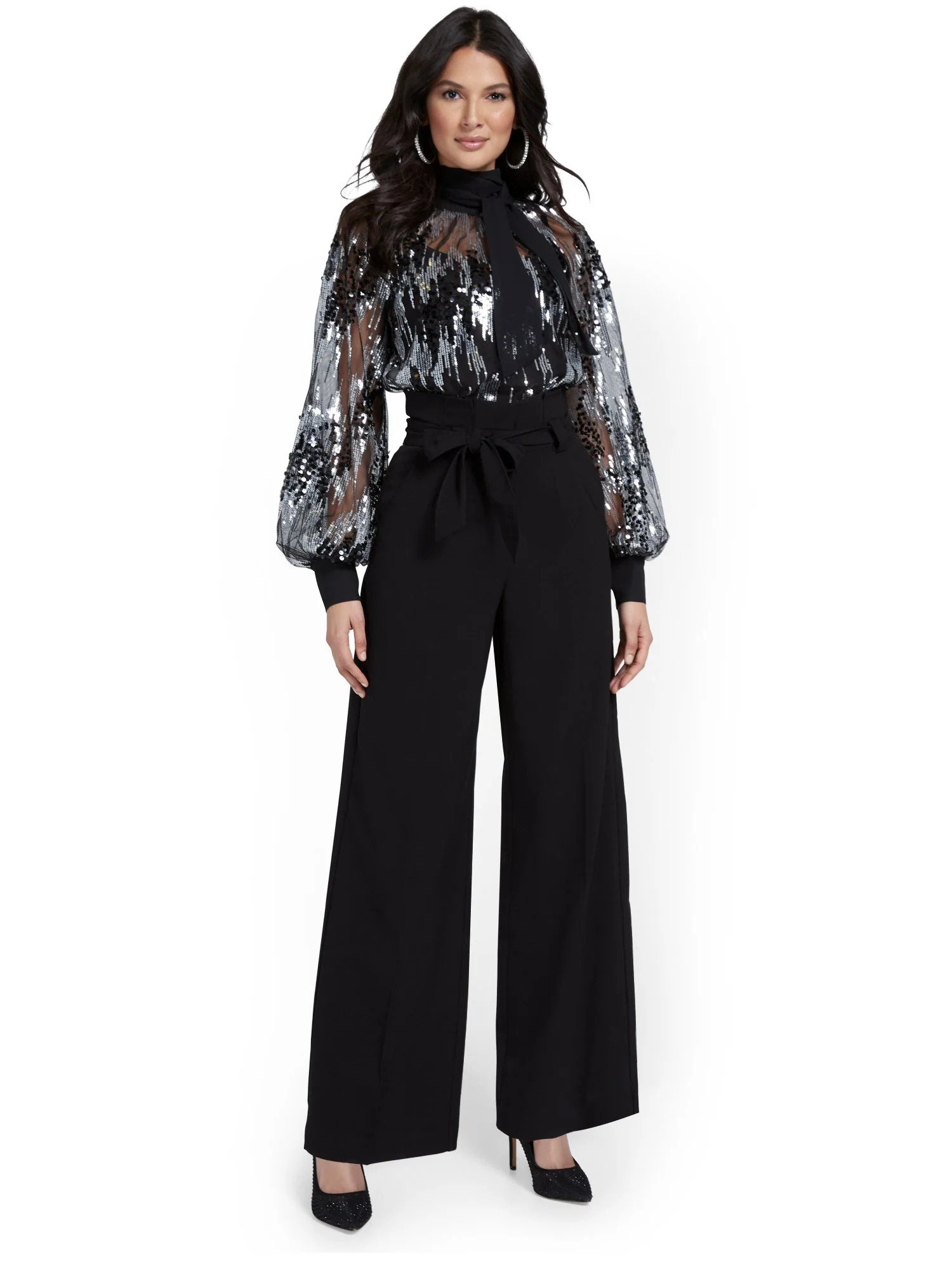 High-Waisted Wide-Leg Suspender Pant - Image 6