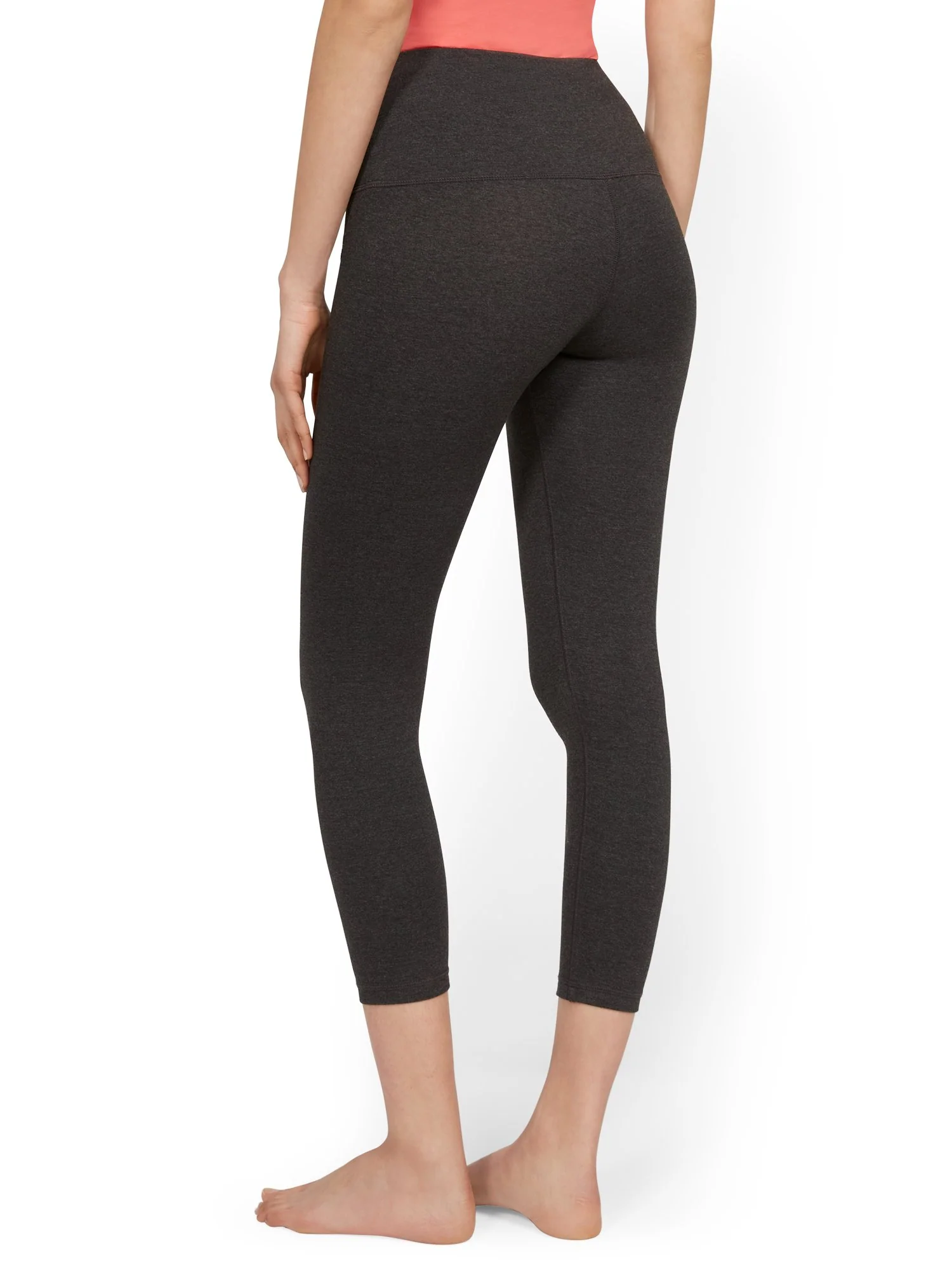 High-Waisted Yoga Capri Pant - Heather Grey - Image 3