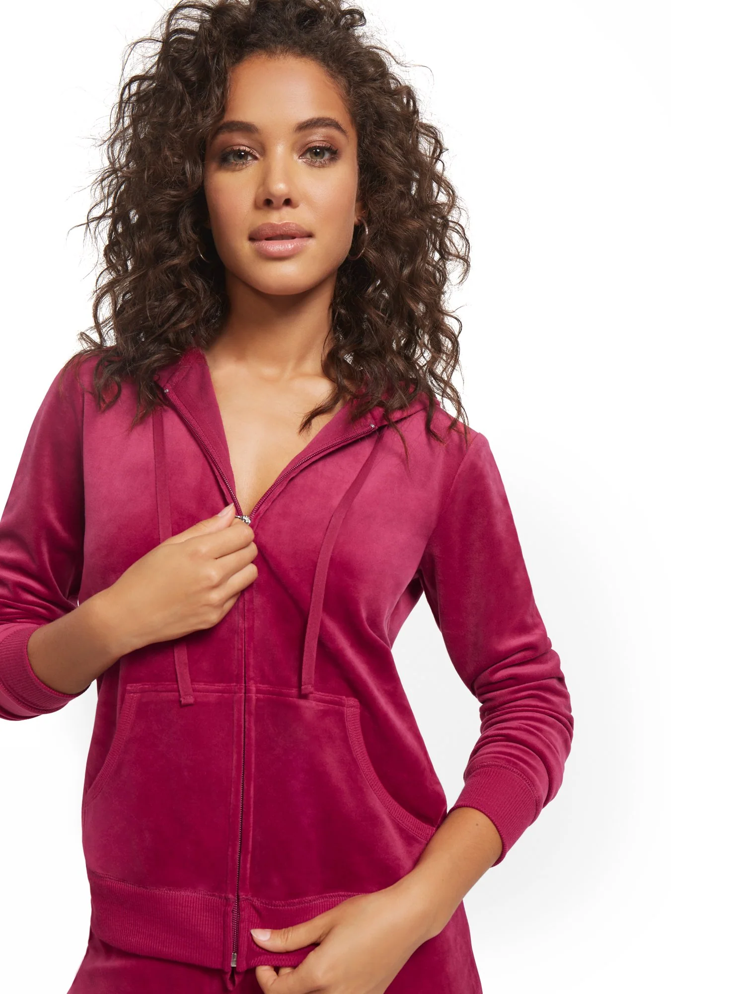 Hooded Velour Zip-Front Jacket - Dreamy Velour Collection - Image 13