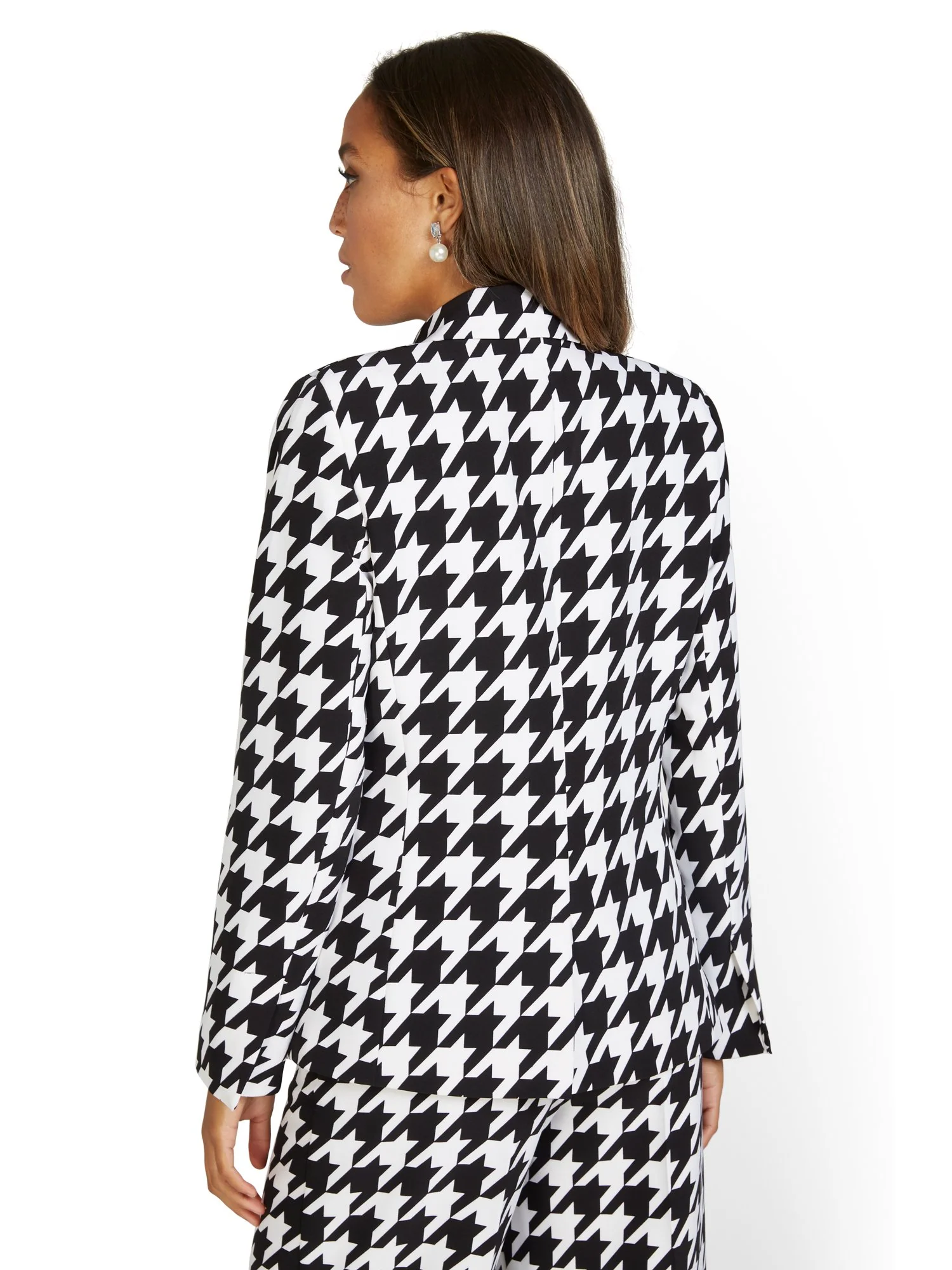 Houndstooth Double-Breasted Button Jacket - Image 3