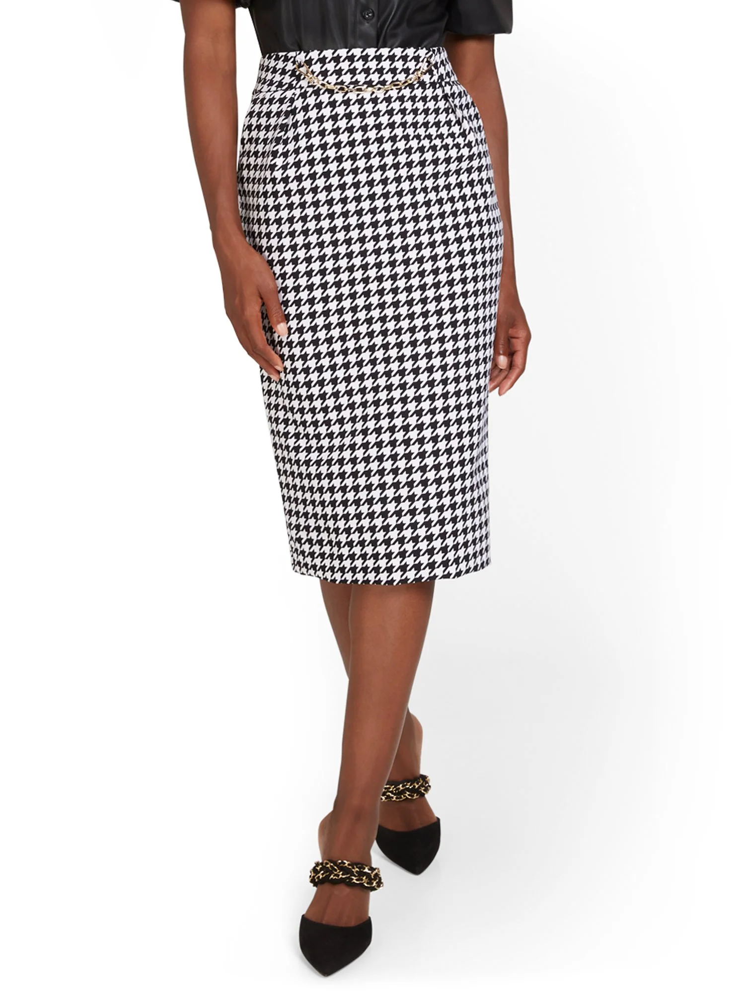 Houndstooth Pencil Skirt - Image 2