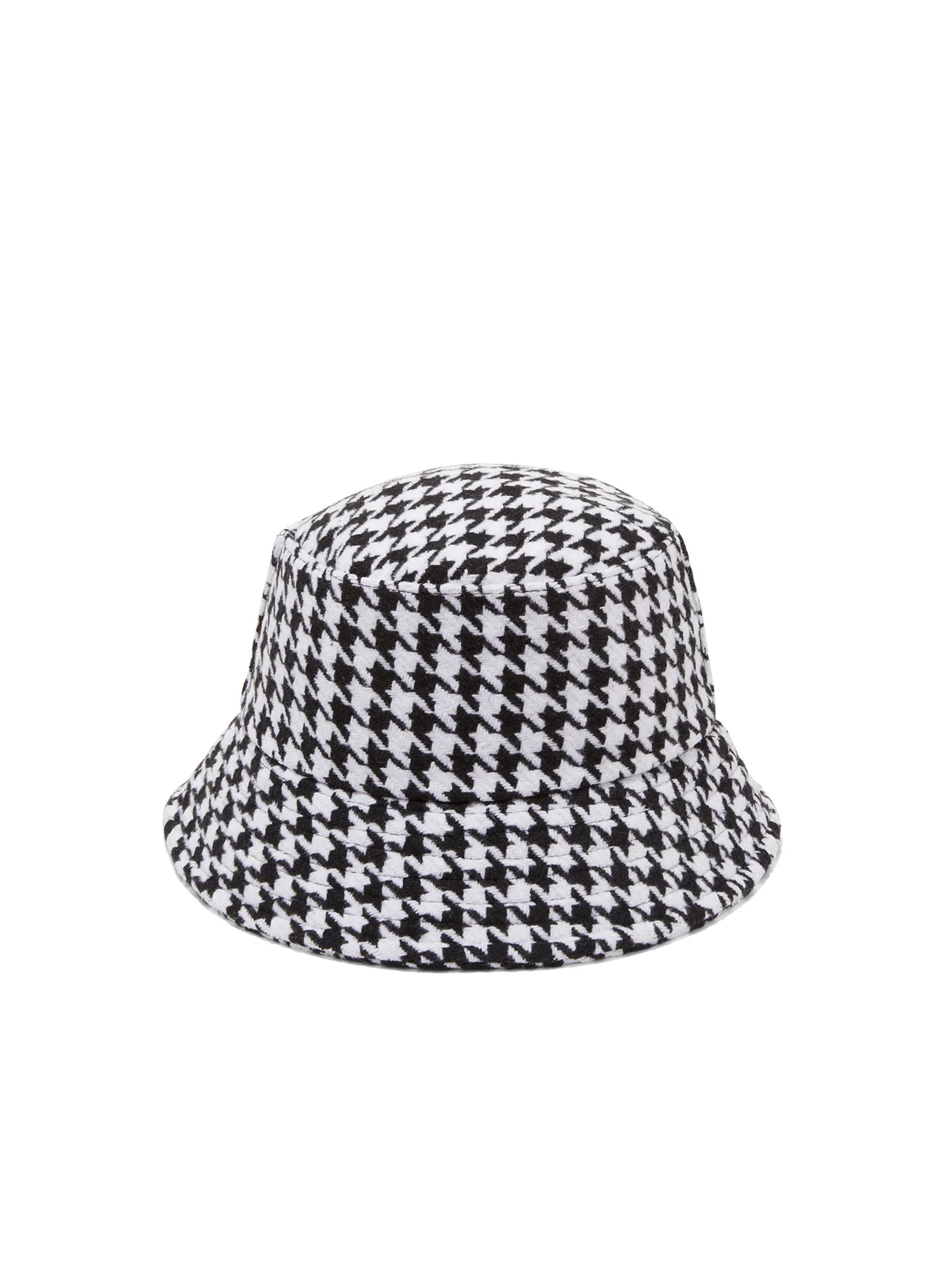 Houndstooth-Print Bucket Hat