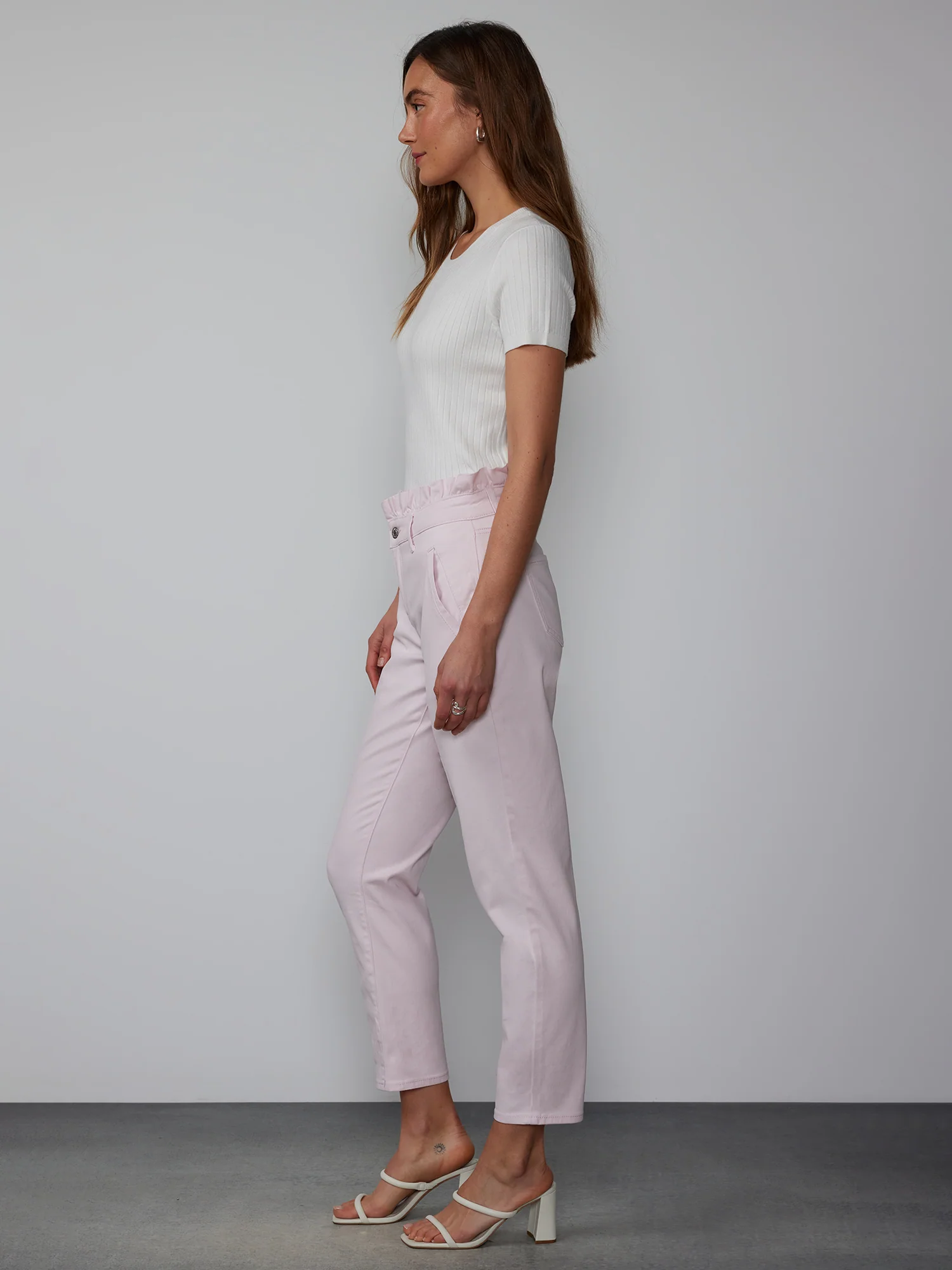 High Rise Paperbag Waist Boyfriend Jeans - Image 2