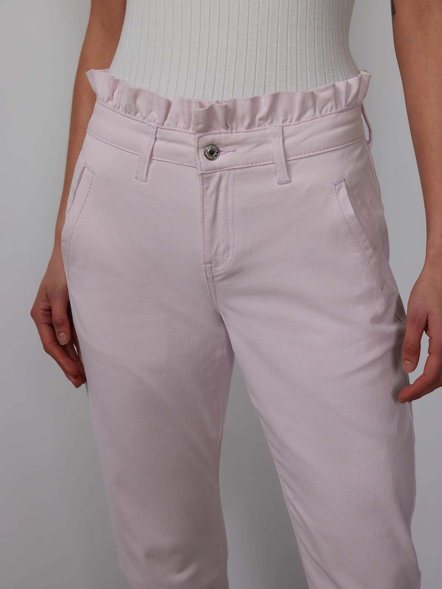High Rise Paperbag Waist Boyfriend Jeans - Image 4