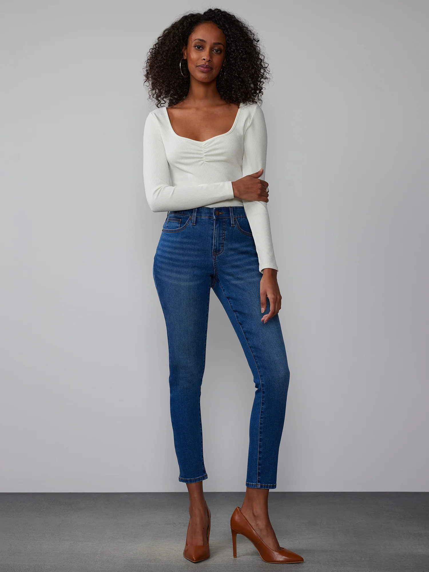 High Rise Curvy Skinny Ankle Jeans