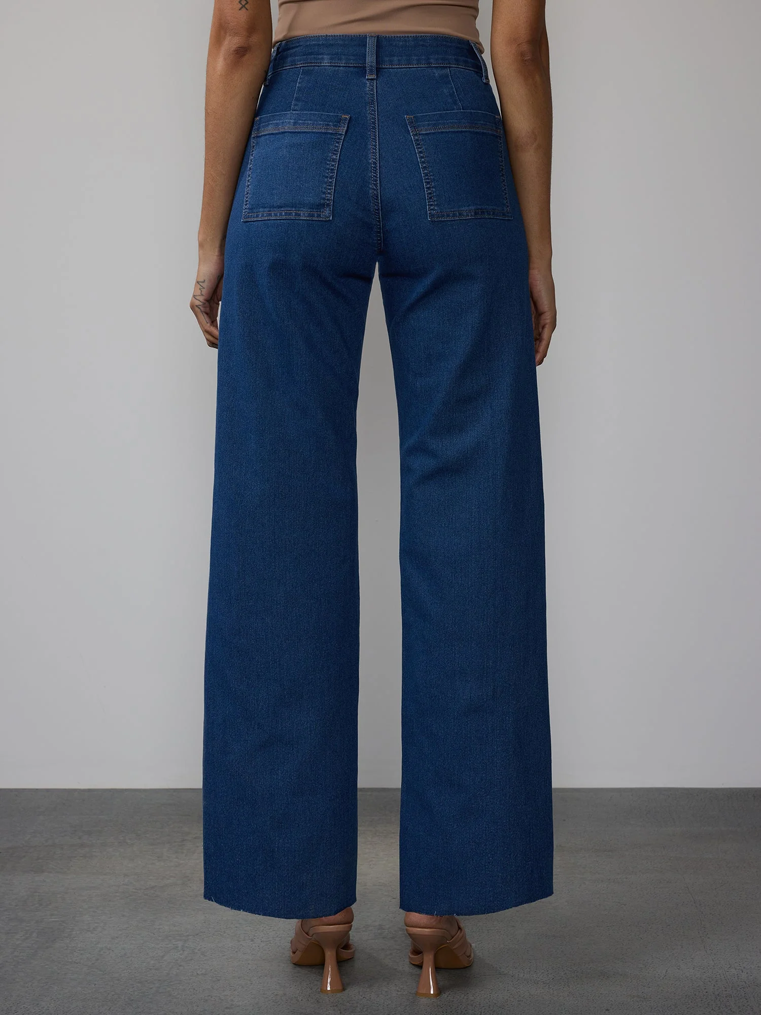 High Rise Wide Leg Seamless Tall Jeans - Image 3