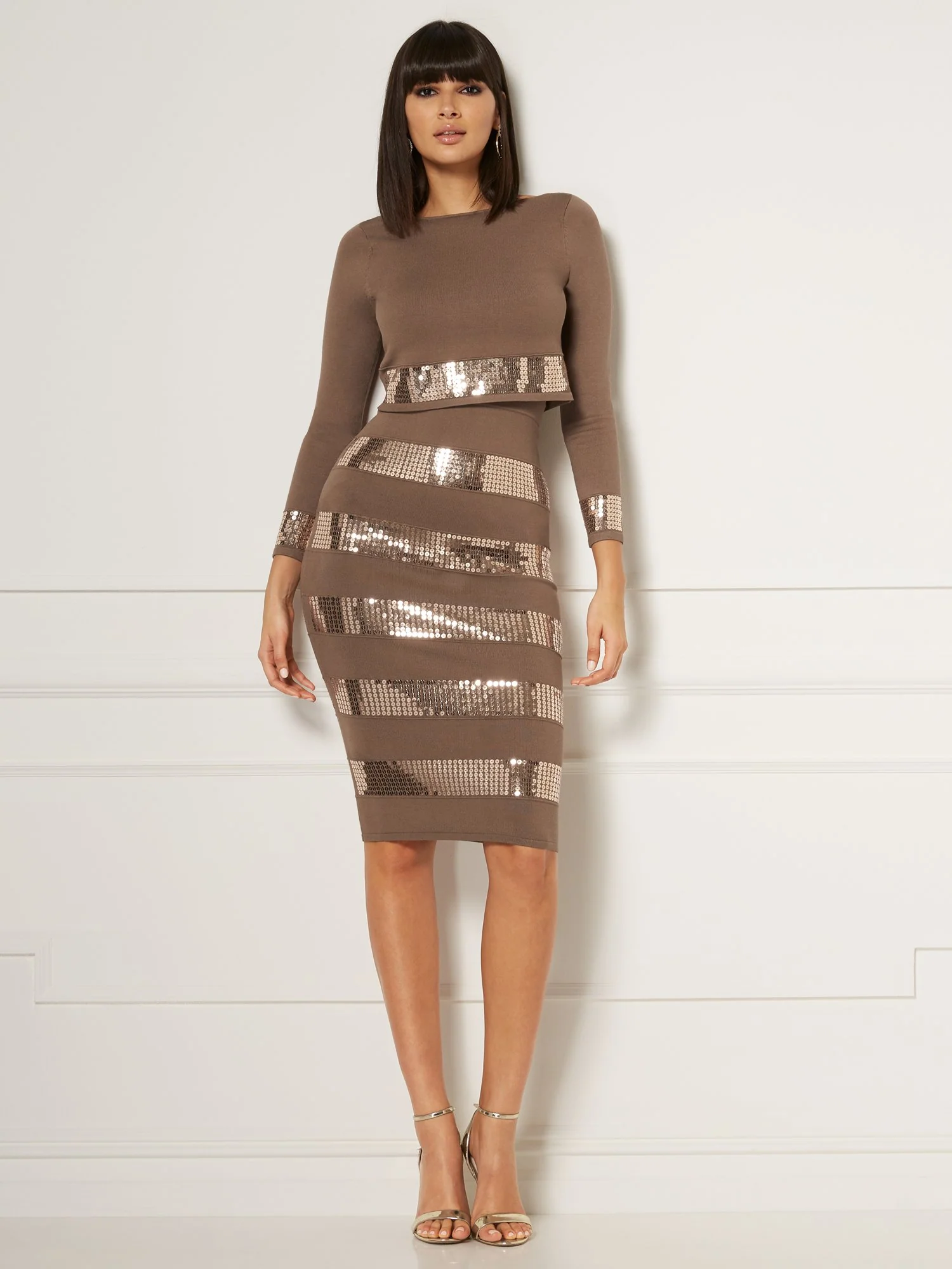 Iman Sequin-Stripe Sweater - Eva Mendes Collection - Image 4