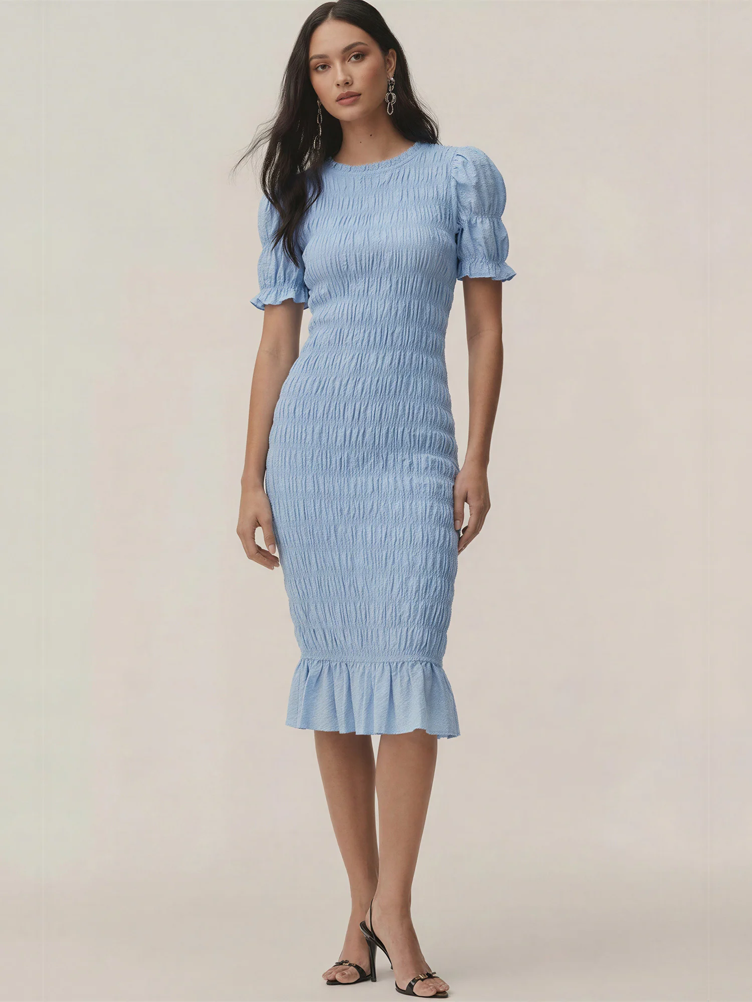 Isabel Ruched Bodycon Midi Dress