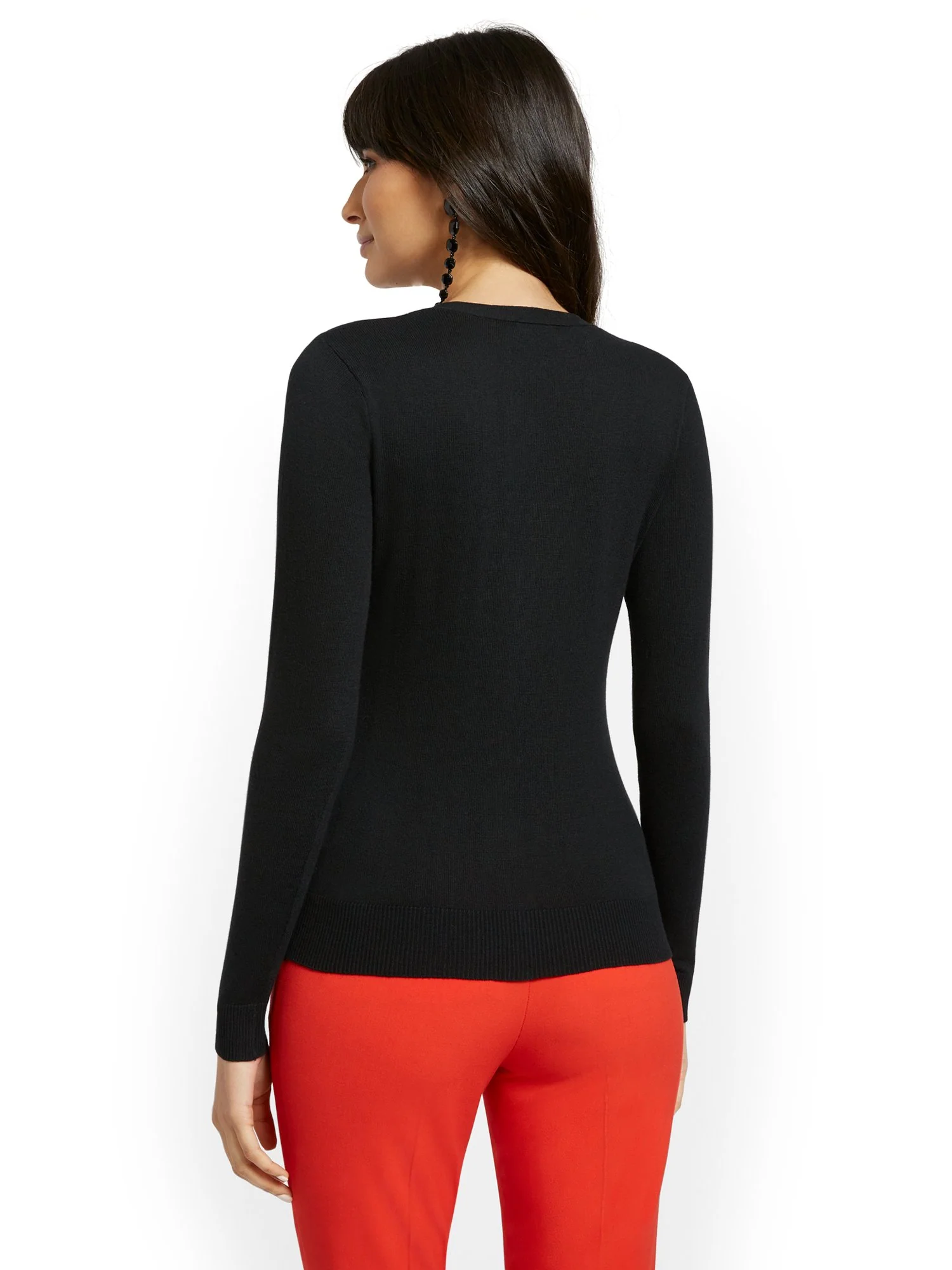 Jeweltone-Button Chelsea V-Neck Cardigan - Image 3