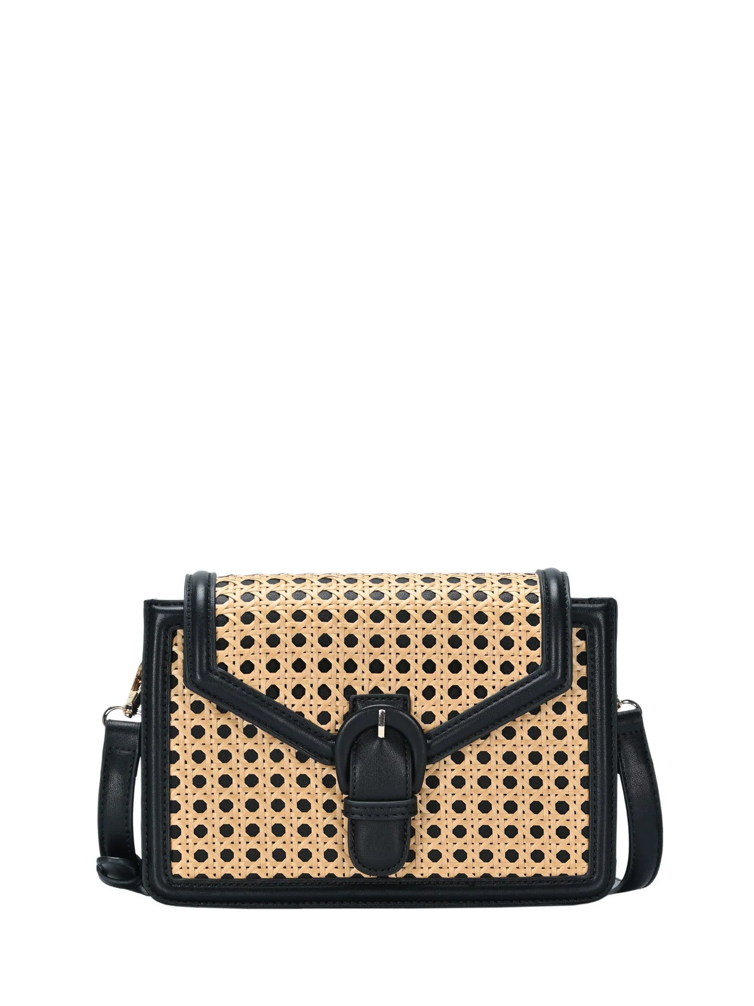 Jolene Vegan Leather Cane Weave Crossbody