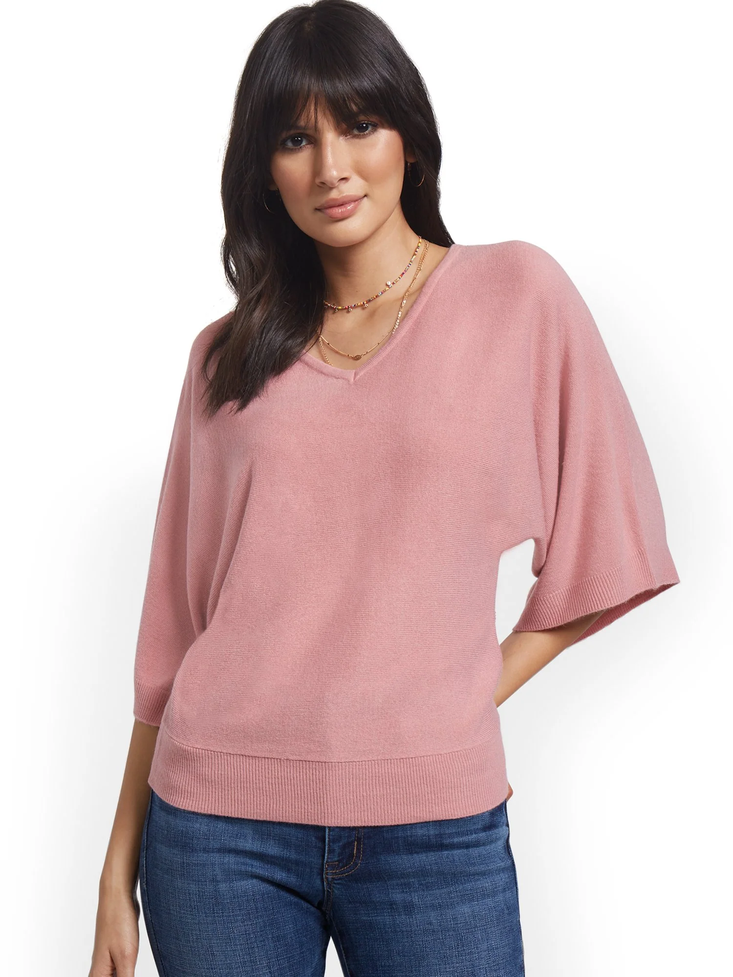 Kimono Sleeve V-Neck Sweater - Image 8