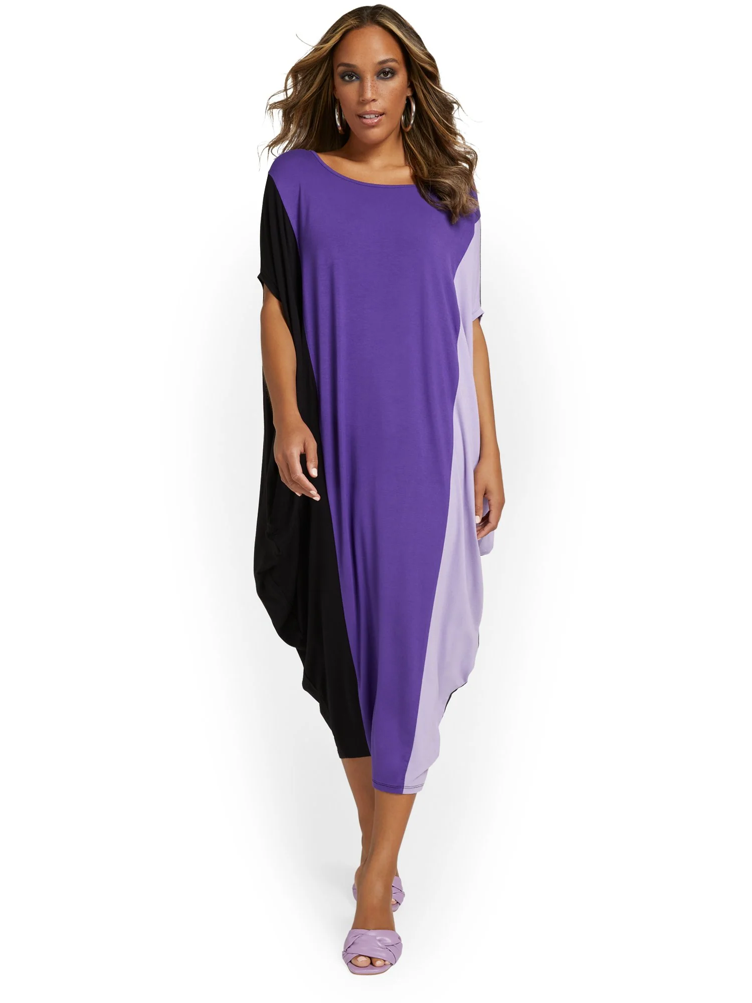 Knit Colorblock Caftan Maxi Dress - Image 6