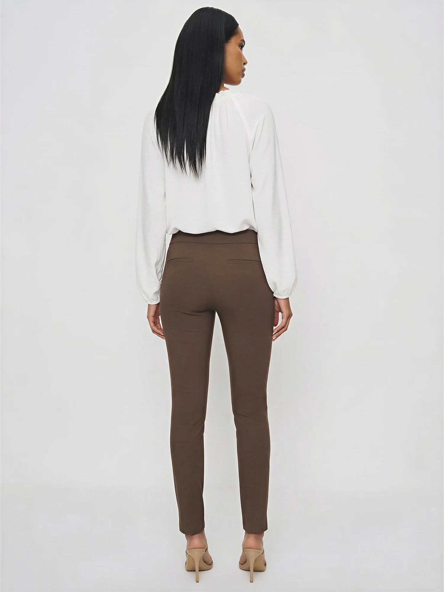 Knit High Rise Skinny Pants With Pockets - Image 8