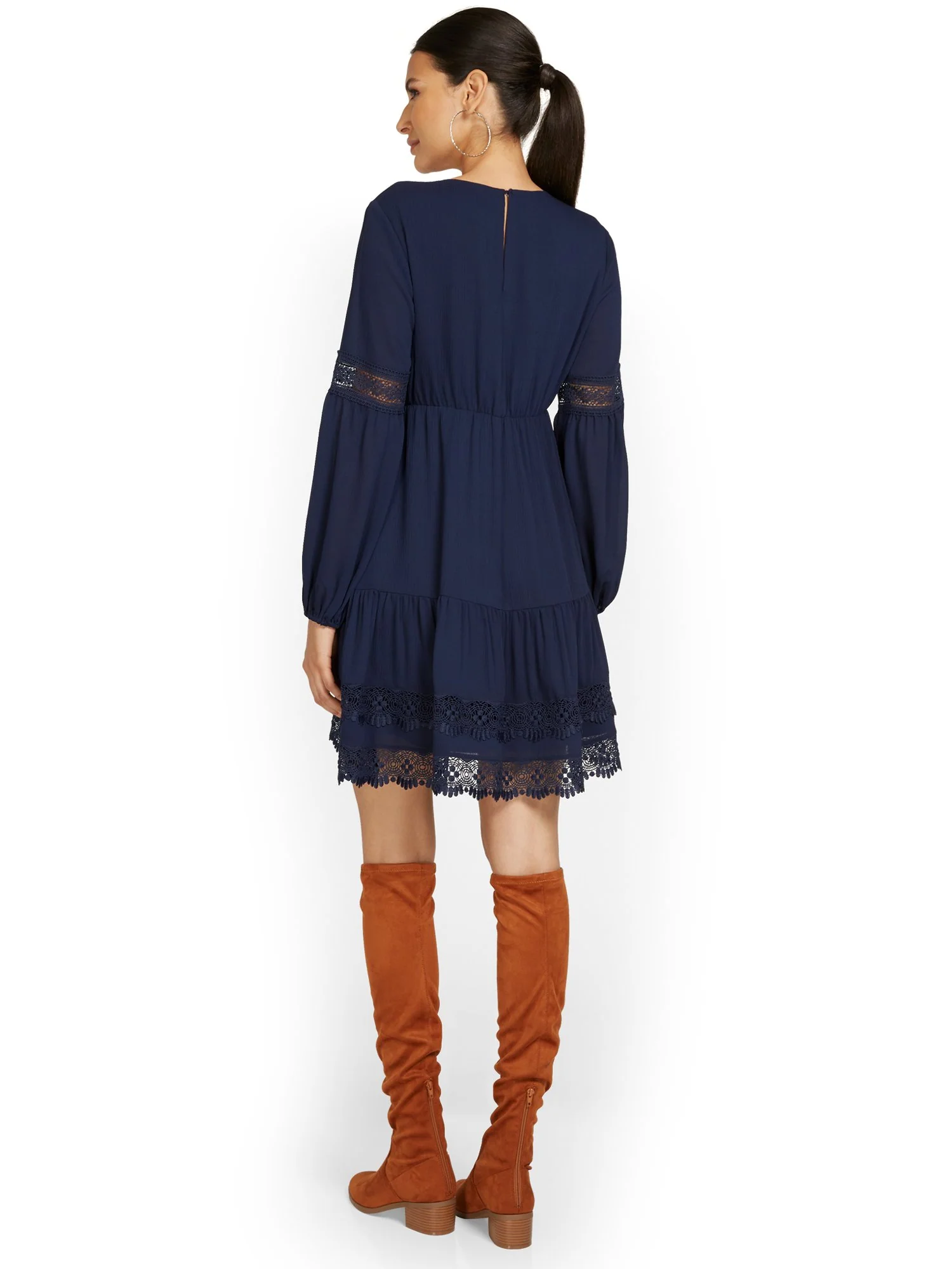 Lace-Detail Babydoll Dress - Image 3