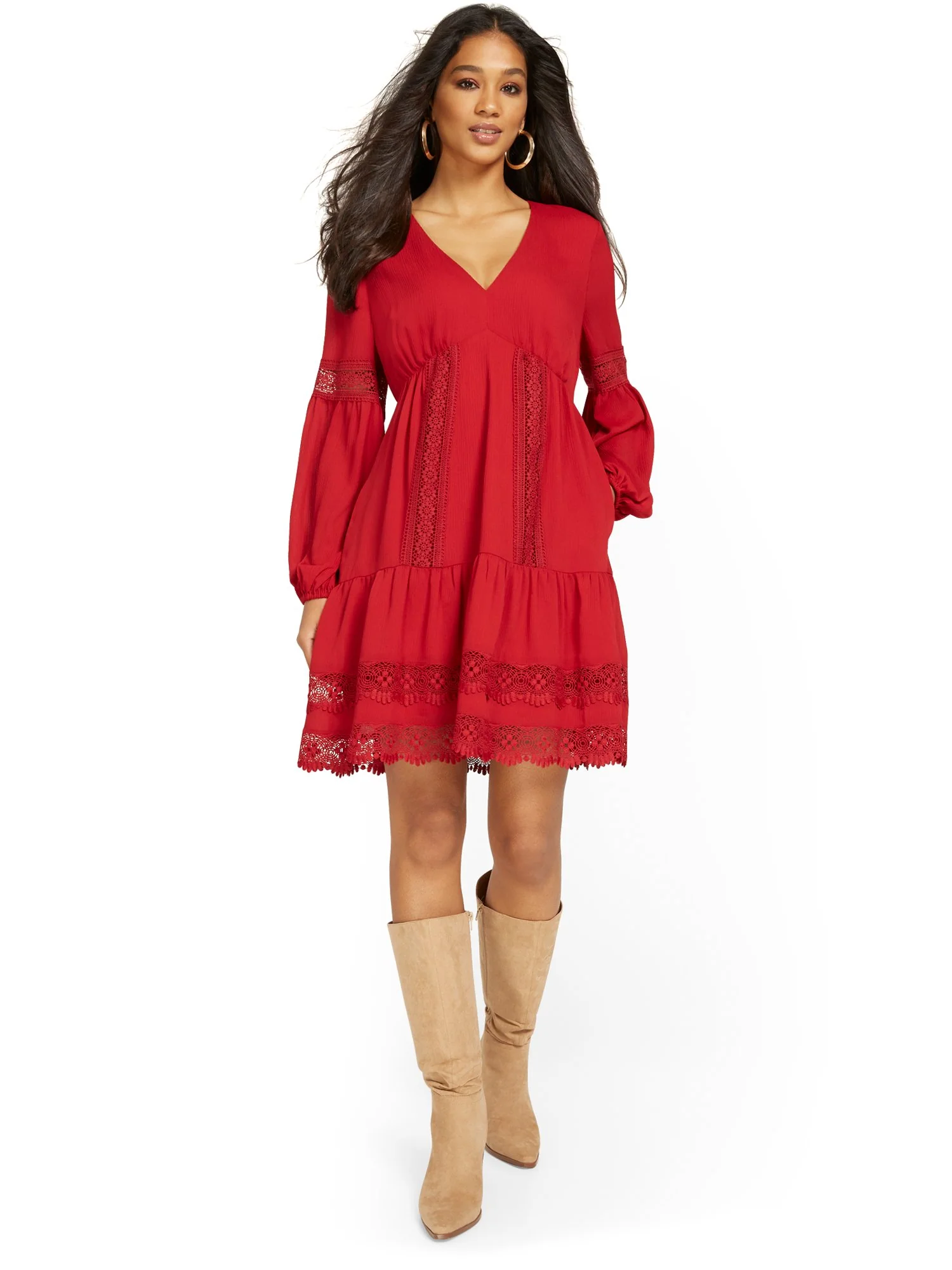 Lace-Detail Babydoll Dress - Image 9