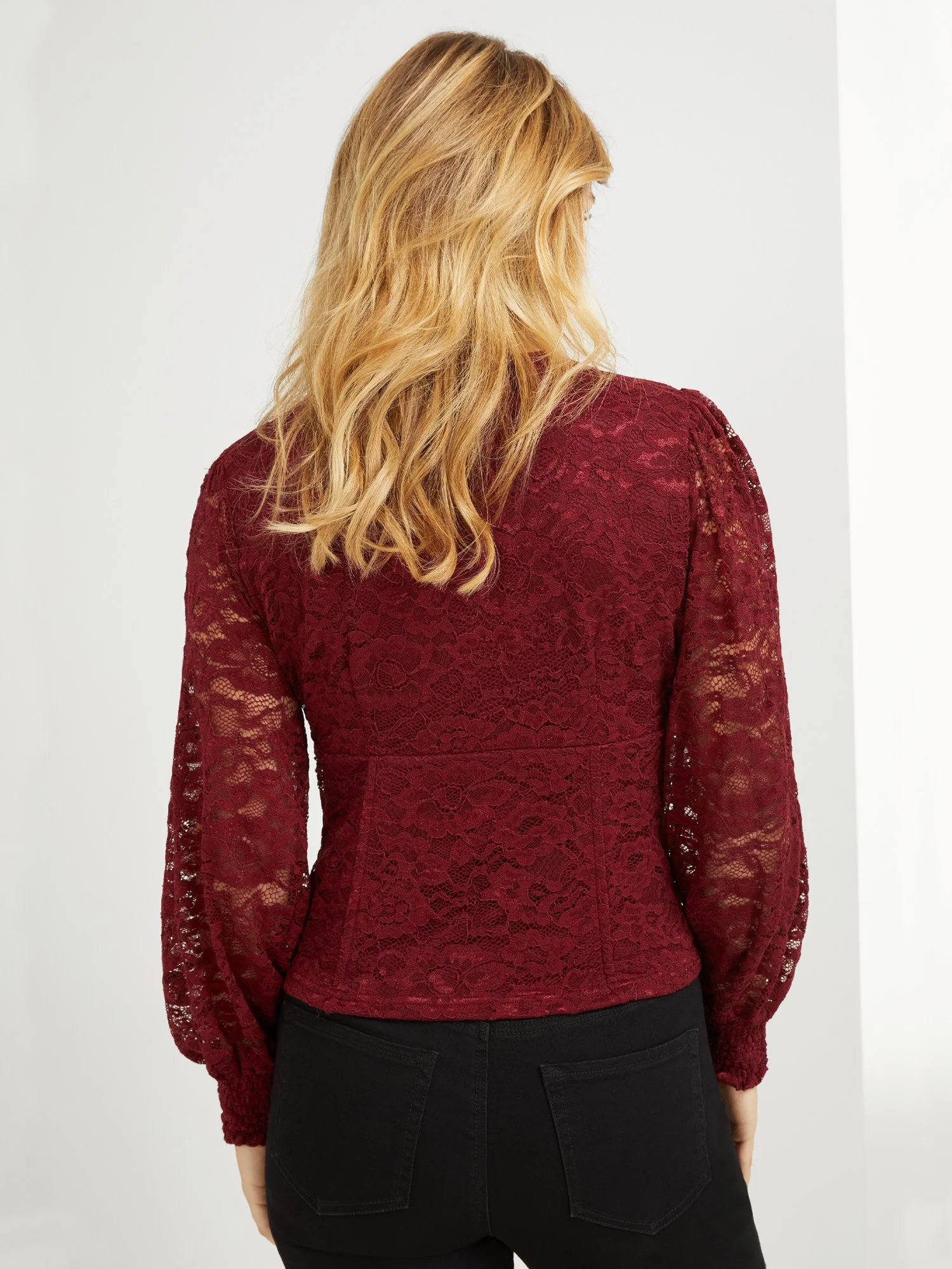 Lace-Detail Button-Down Corset Top - Image 3